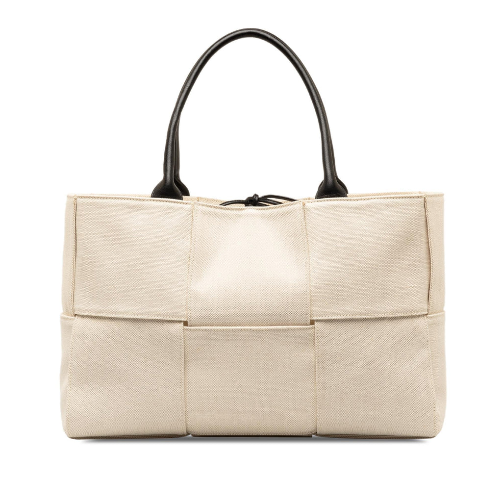 Bottega Veneta Medium Canvas Intrecciato Arco Tote (SHG-REo8Rt)