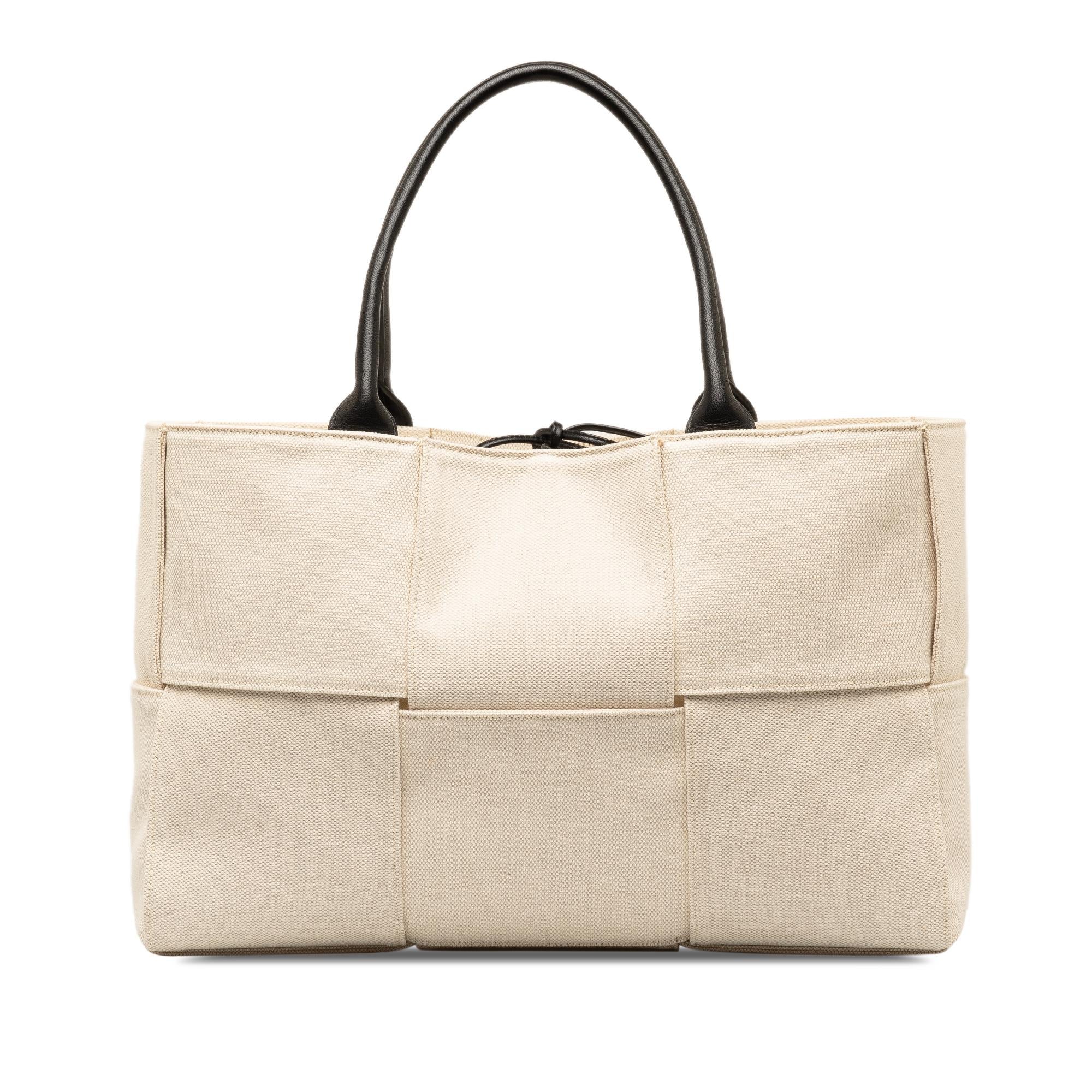 Bottega Veneta Medium Canvas Intrecciato Arco Tote (SHG-REo8Rt)