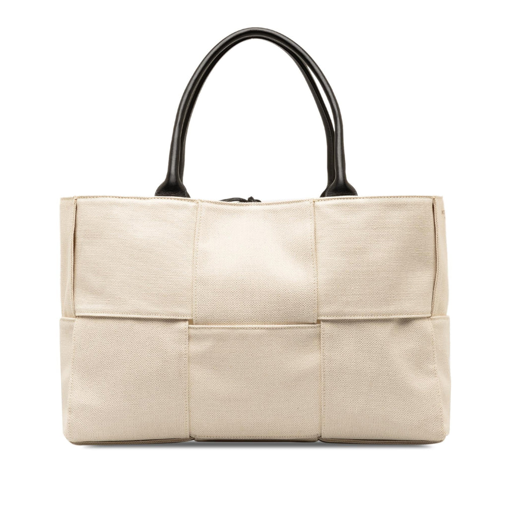 Bottega Veneta Medium Canvas Intrecciato Arco Tote (SHG-REo8Rt)
