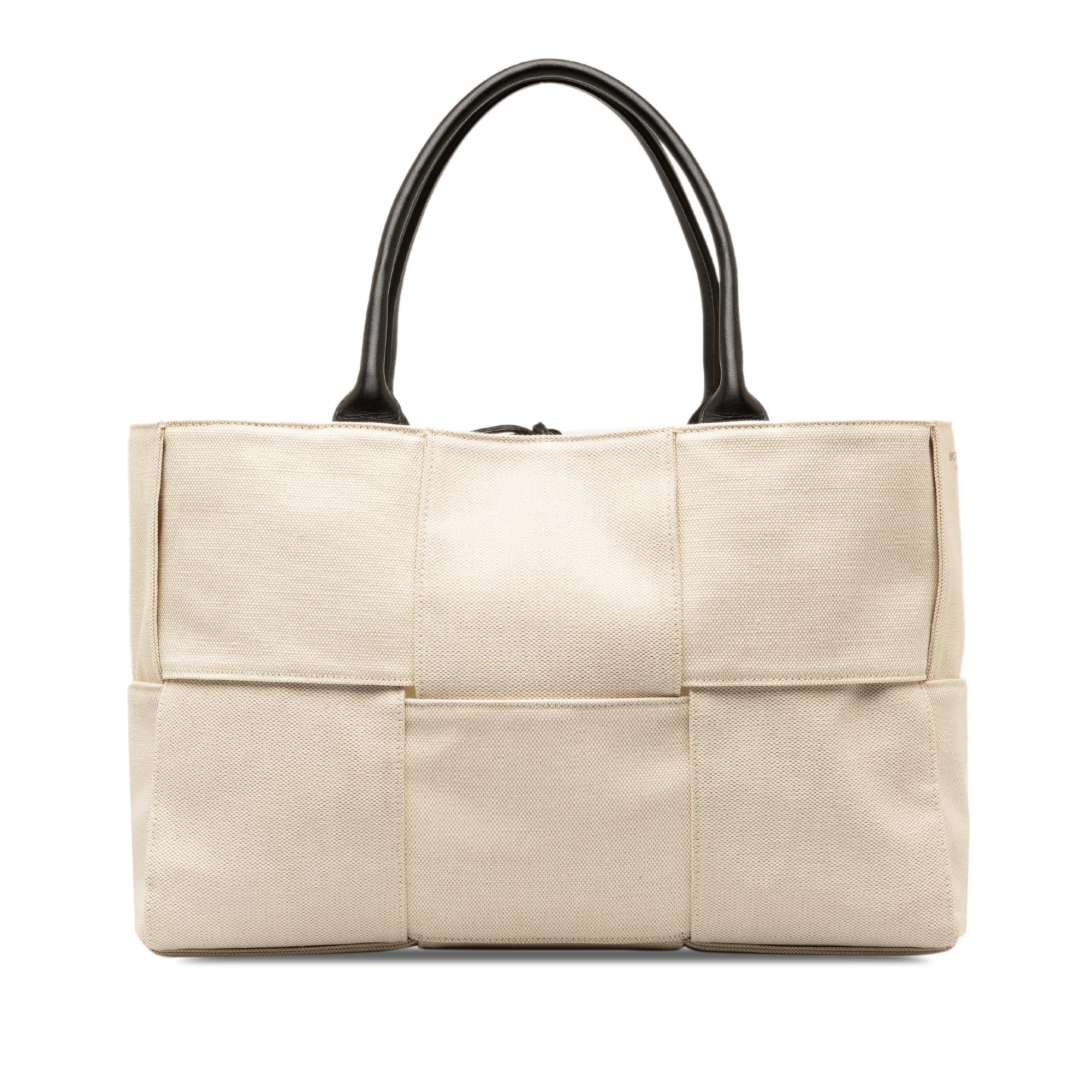 Bottega Veneta Medium Canvas Intrecciato Arco Tote (SHG-REo8Rt)