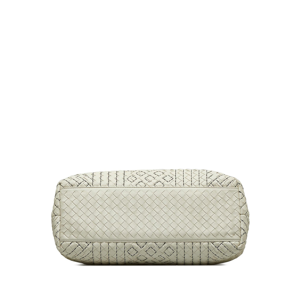 Bottega Veneta Medium Intrecciato Stitched Double Chain Tote (SHG-lAoFji)