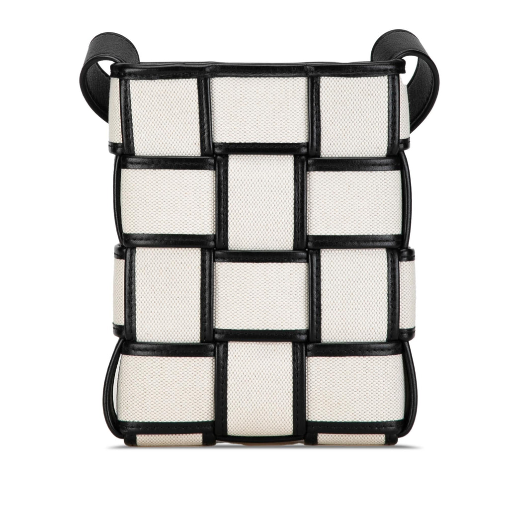 Bottega Veneta Mini Canvas Cassette Crossbody Bag (SHG-zTD2QT)