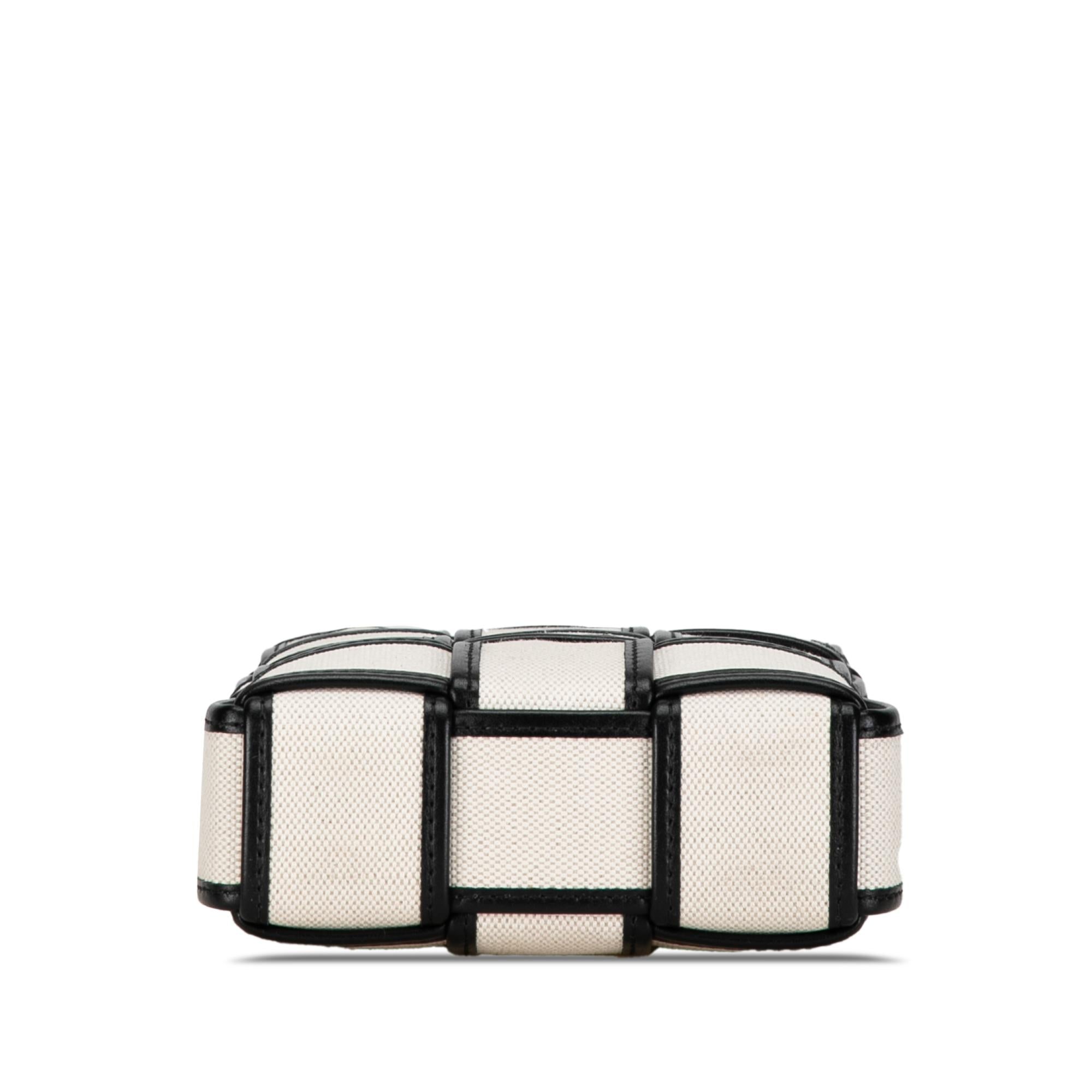 Bottega Veneta Mini Canvas Cassette Crossbody Bag (SHG-zTD2QT)