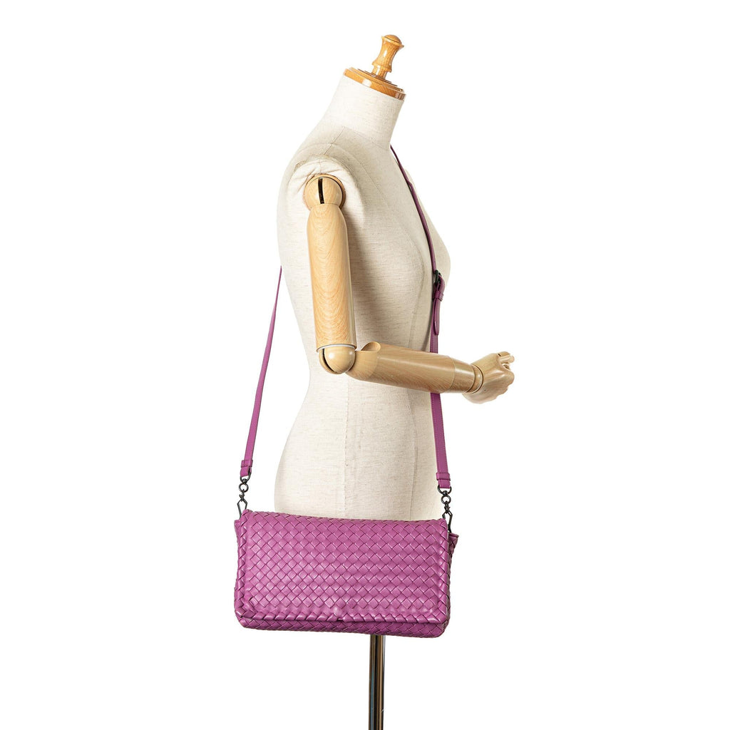 Bottega Veneta Nappa Intrecciato Dahlia Clutch Crossbody (SHG-6QbKxN)