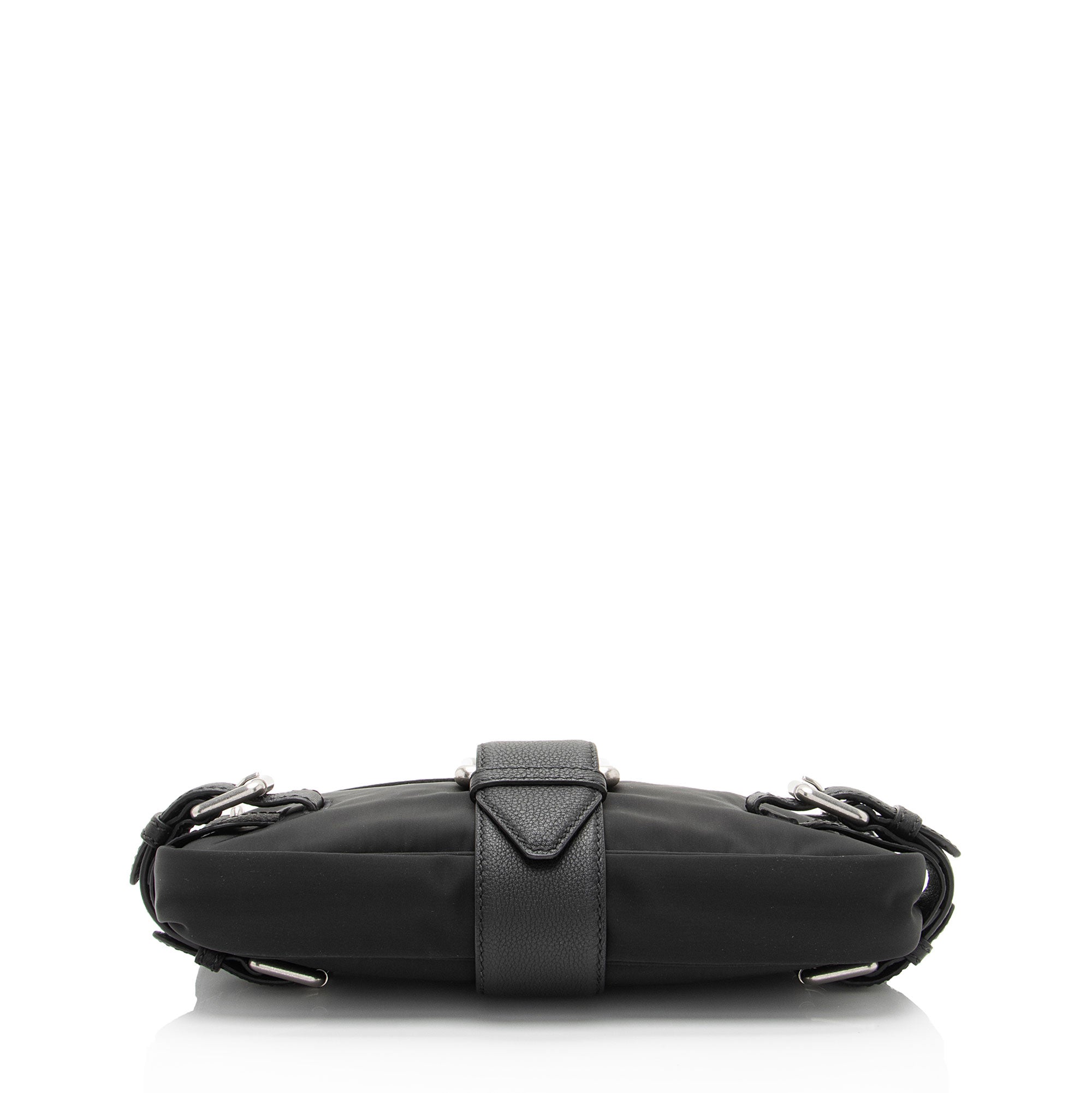 Bottega Veneta Nylon Calfskin Buckle Mini Shoulder Bag (SHF-uylolI)