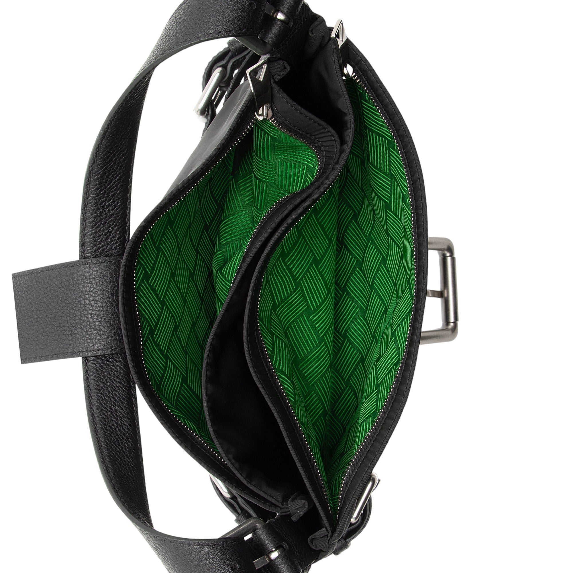 Bottega Veneta Nylon Calfskin Buckle Mini Shoulder Bag (SHF-uylolI)
