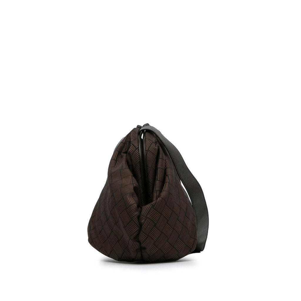 Bottega Veneta Nylon Intrecciato Effect Point Satchel (SHG-8uMVmf)