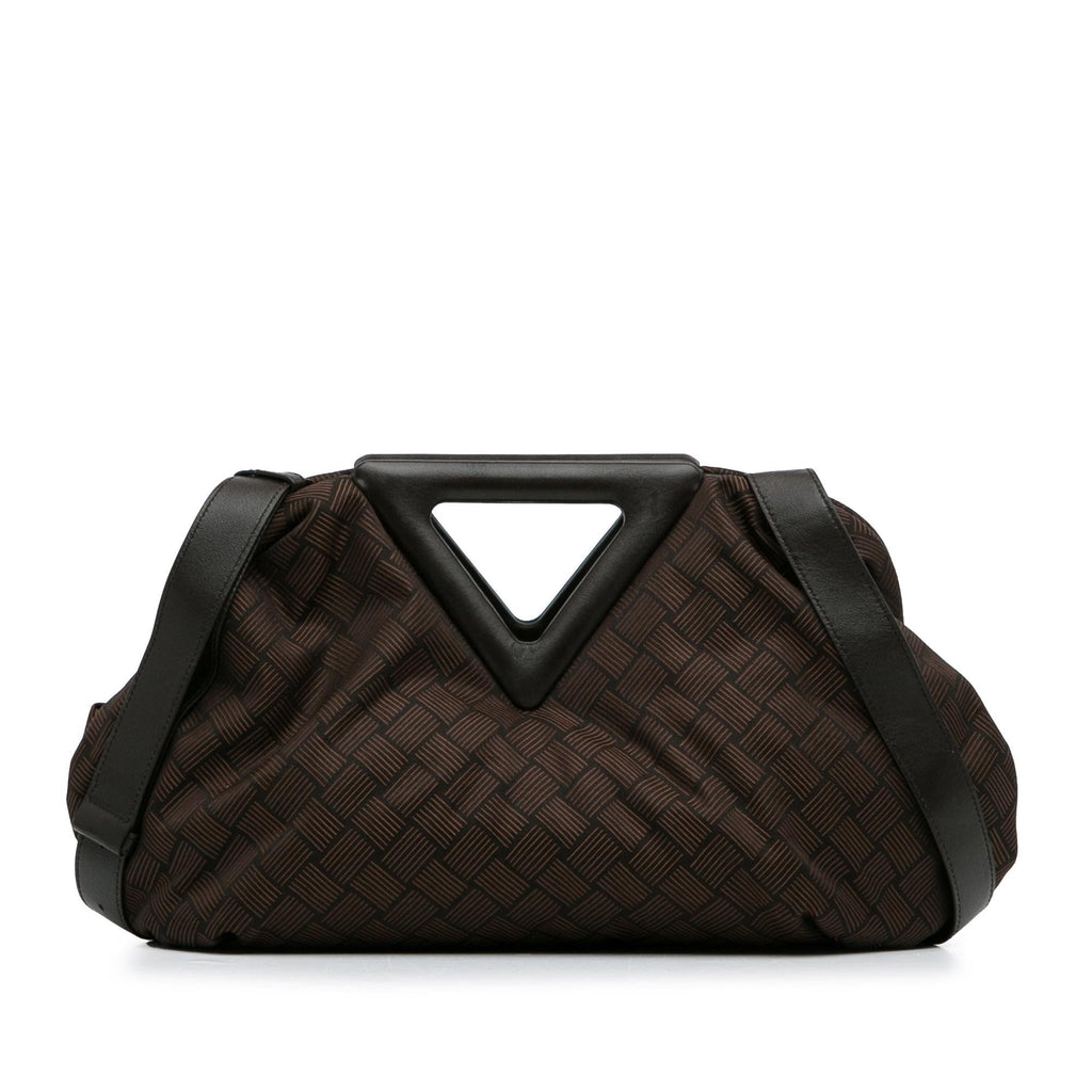 Bottega Veneta Nylon Intrecciato Effect Point Satchel (SHG-8uMVmf)