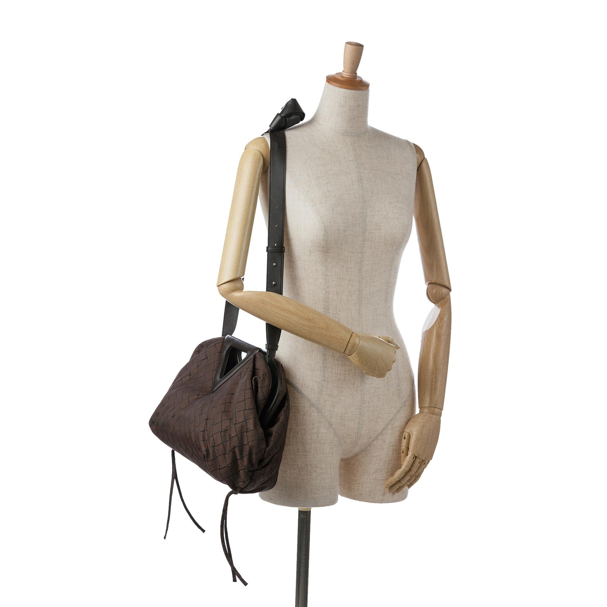 Bottega Veneta Nylon Intrecciato Effect Point Satchel (SHG-8uMVmf)