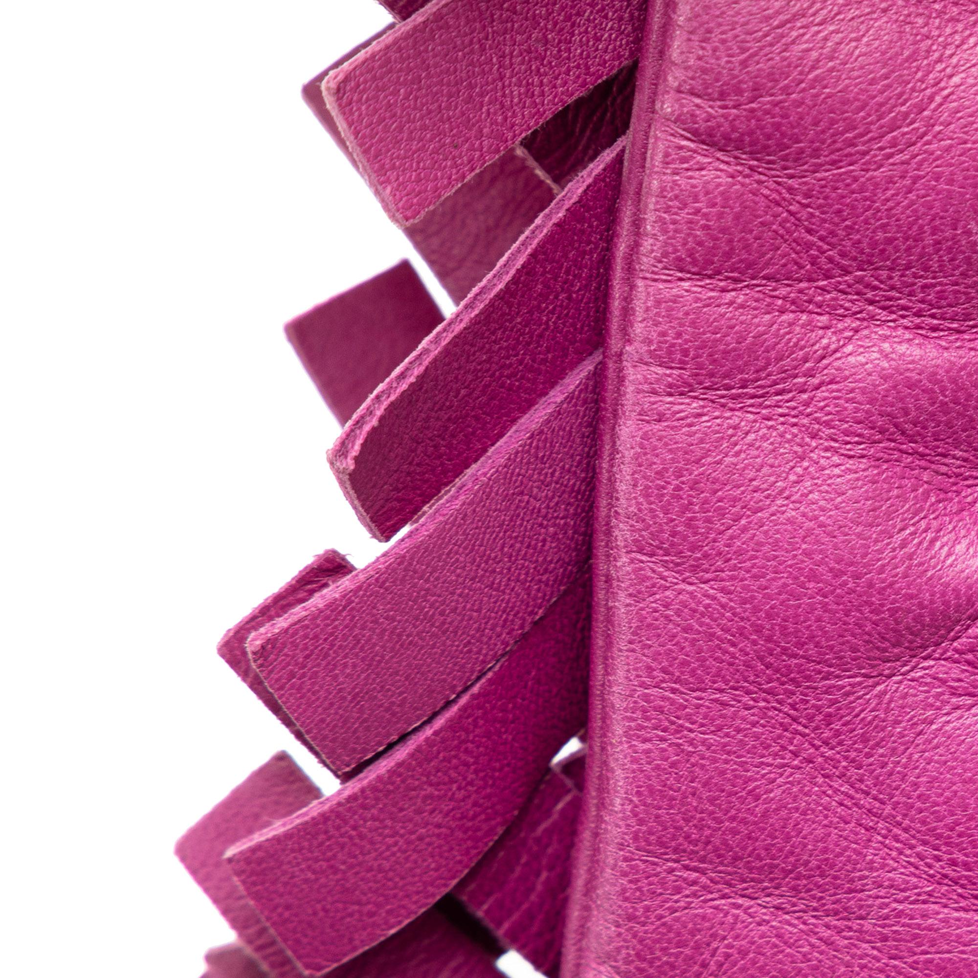 Bottega Veneta Paille Sfrangiato Aquatre Intrecciato Fringe Shoulder Bag (SHG-KXf7nX)