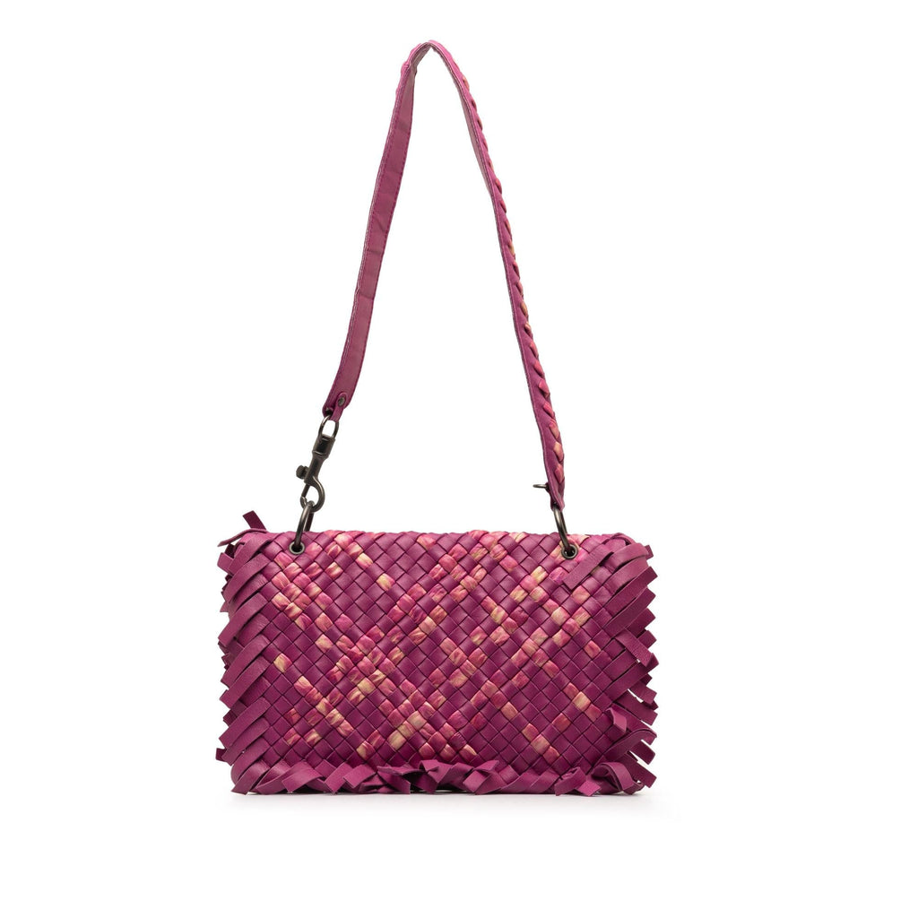 Bottega Veneta Paille Sfrangiato Aquatre Intrecciato Fringe Shoulder Bag (SHG-KXf7nX)