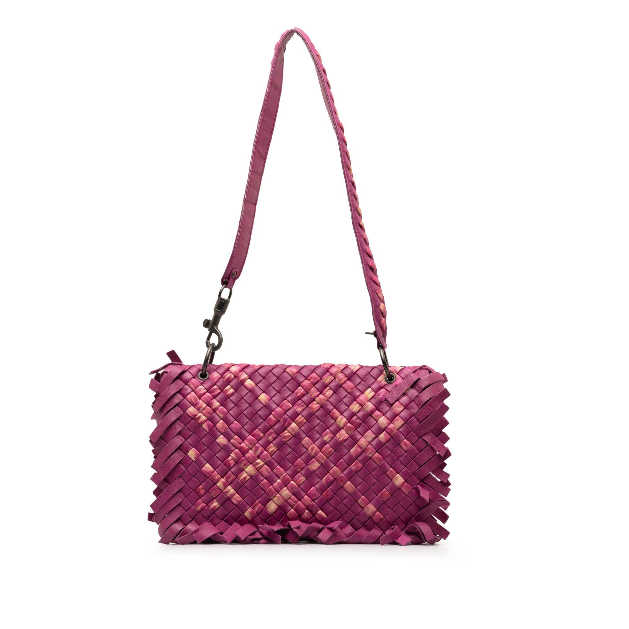 Bottega Veneta Paille Sfrangiato Aquatre Intrecciato Fringe Shoulder Bag (SHG-KXf7nX)
