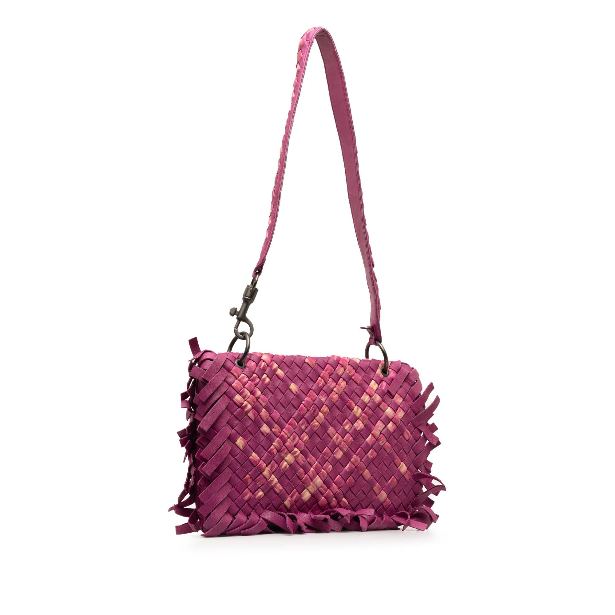 Bottega Veneta Paille Sfrangiato Aquatre Intrecciato Fringe Shoulder Bag (SHG-KXf7nX)