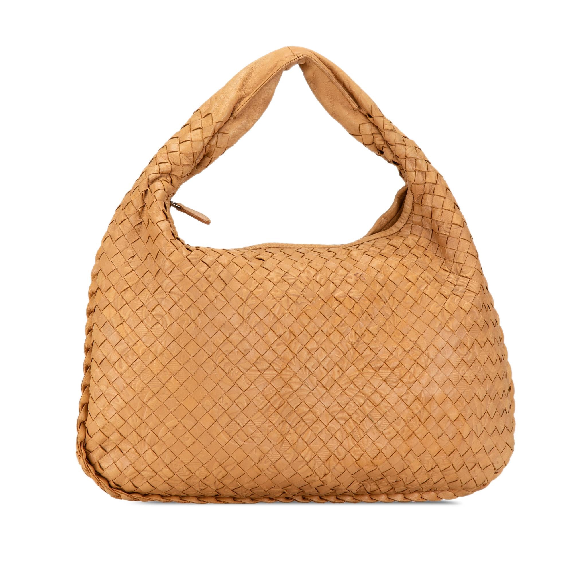 Bottega Veneta Small Embossed Nappa Intrecciato Veneta Hobo (SHG-QKUbKu)