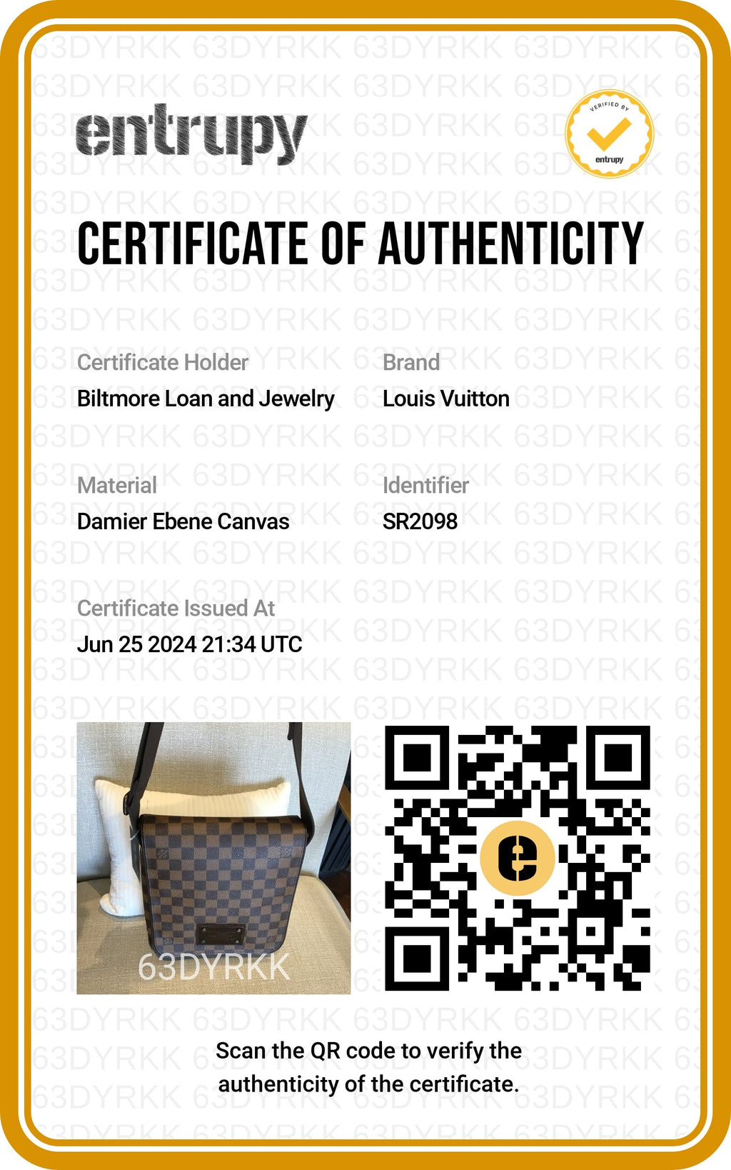 Louis Vuitton Brooklyn Damier Ebene Messenger PM