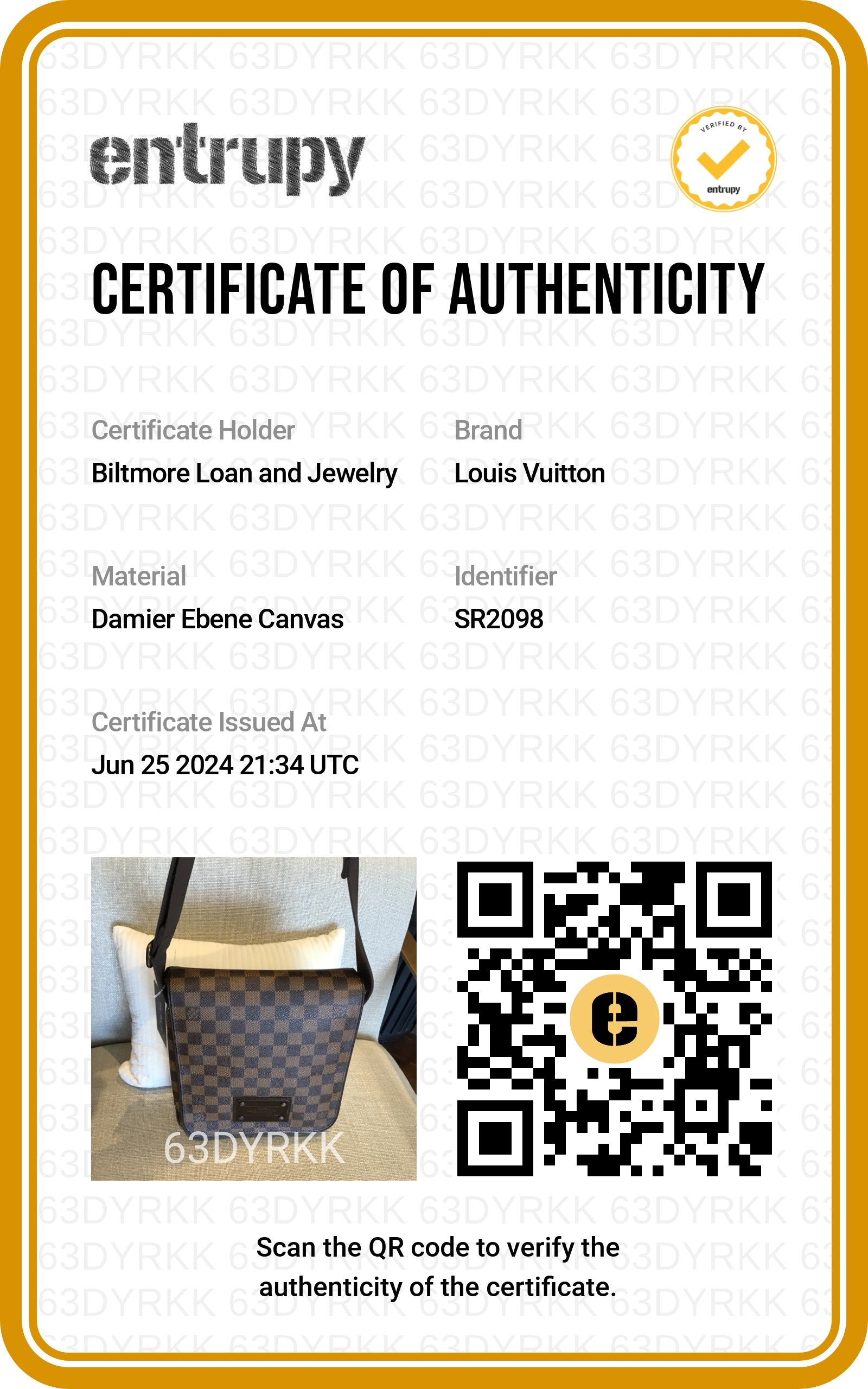 Louis Vuitton Brooklyn Damier Ebene Messenger PM