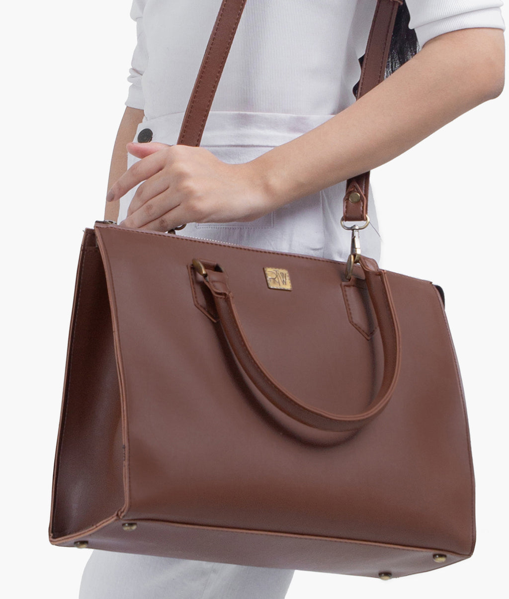 Brown workplace handbag