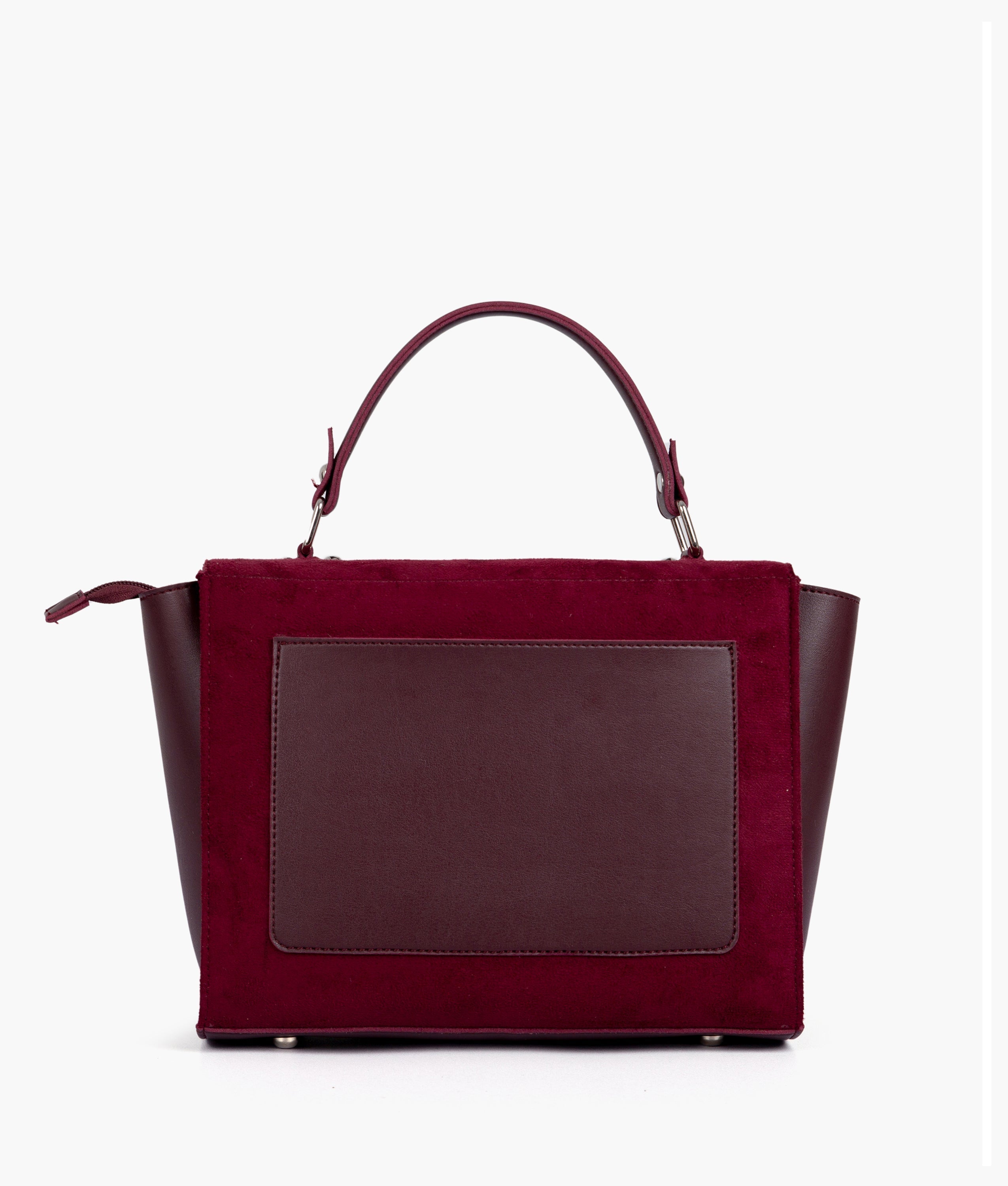 Burgundy suede mini messenger bag