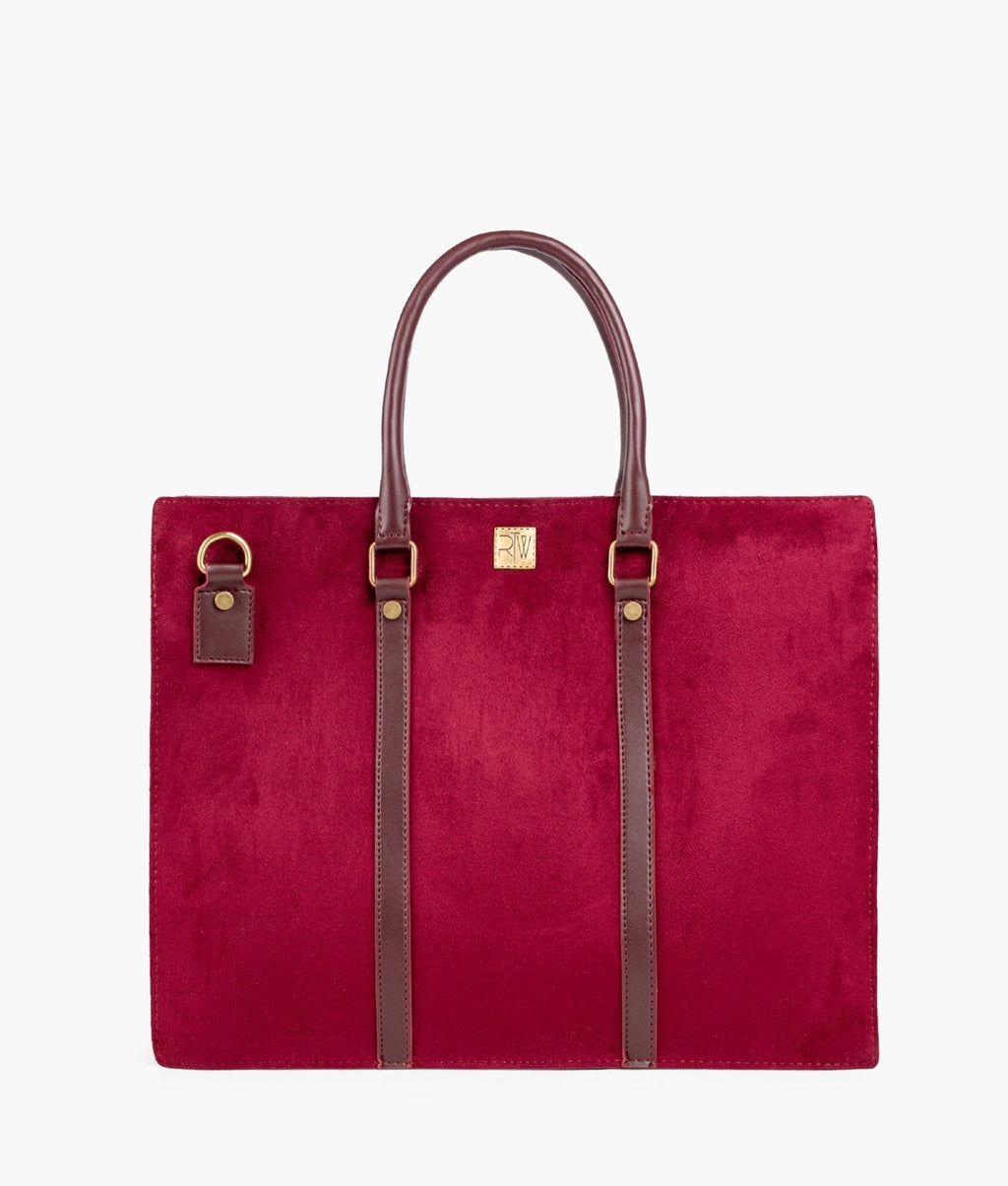 Burgundy suede laptop bag