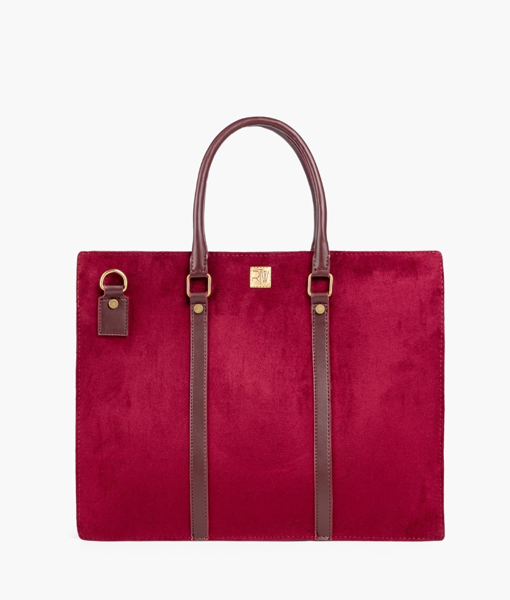 Burgundy suede laptop bag