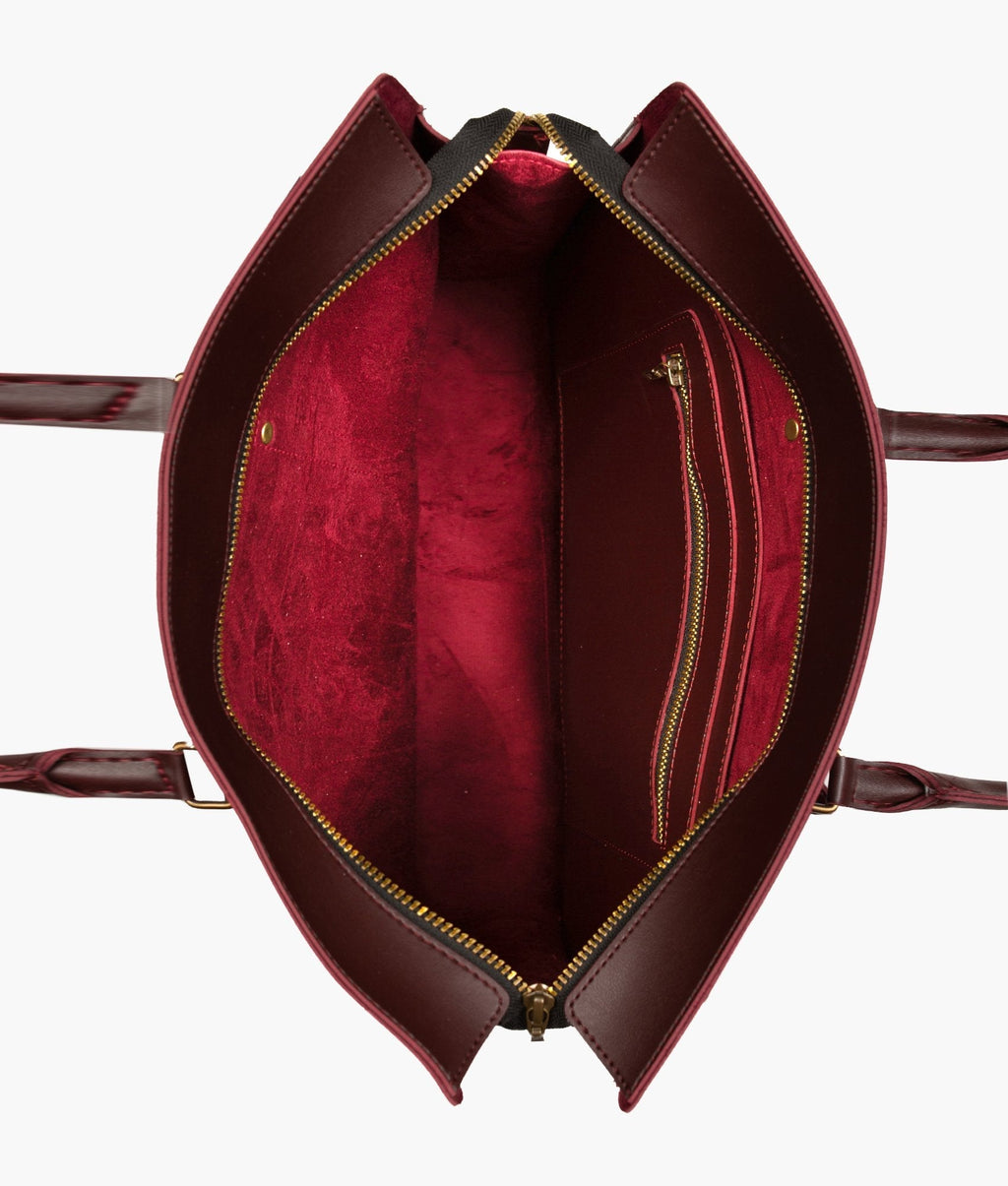 Burgundy suede laptop bag