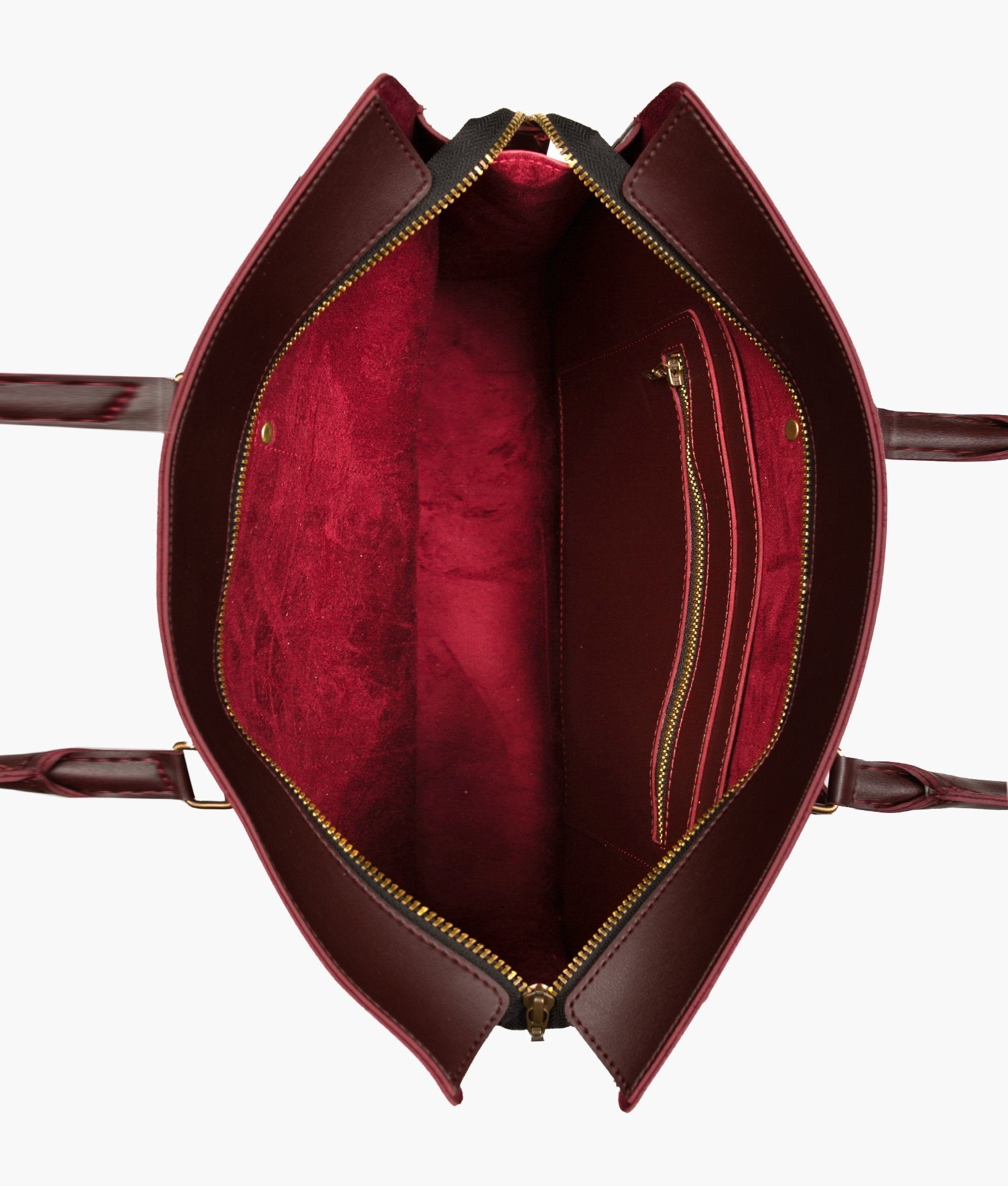 Burgundy suede laptop bag
