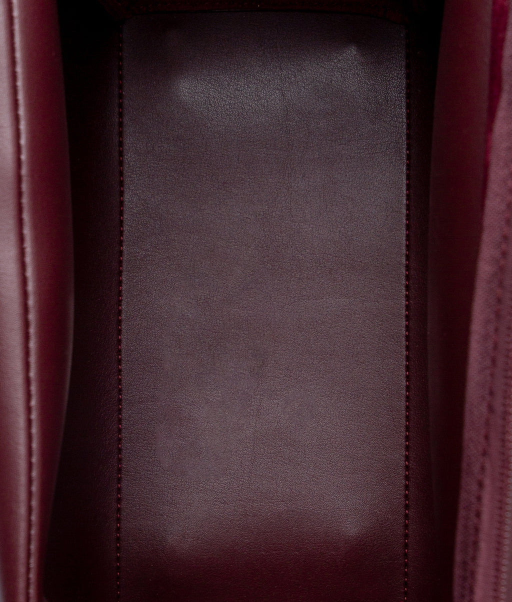Burgundy suede mini messenger bag