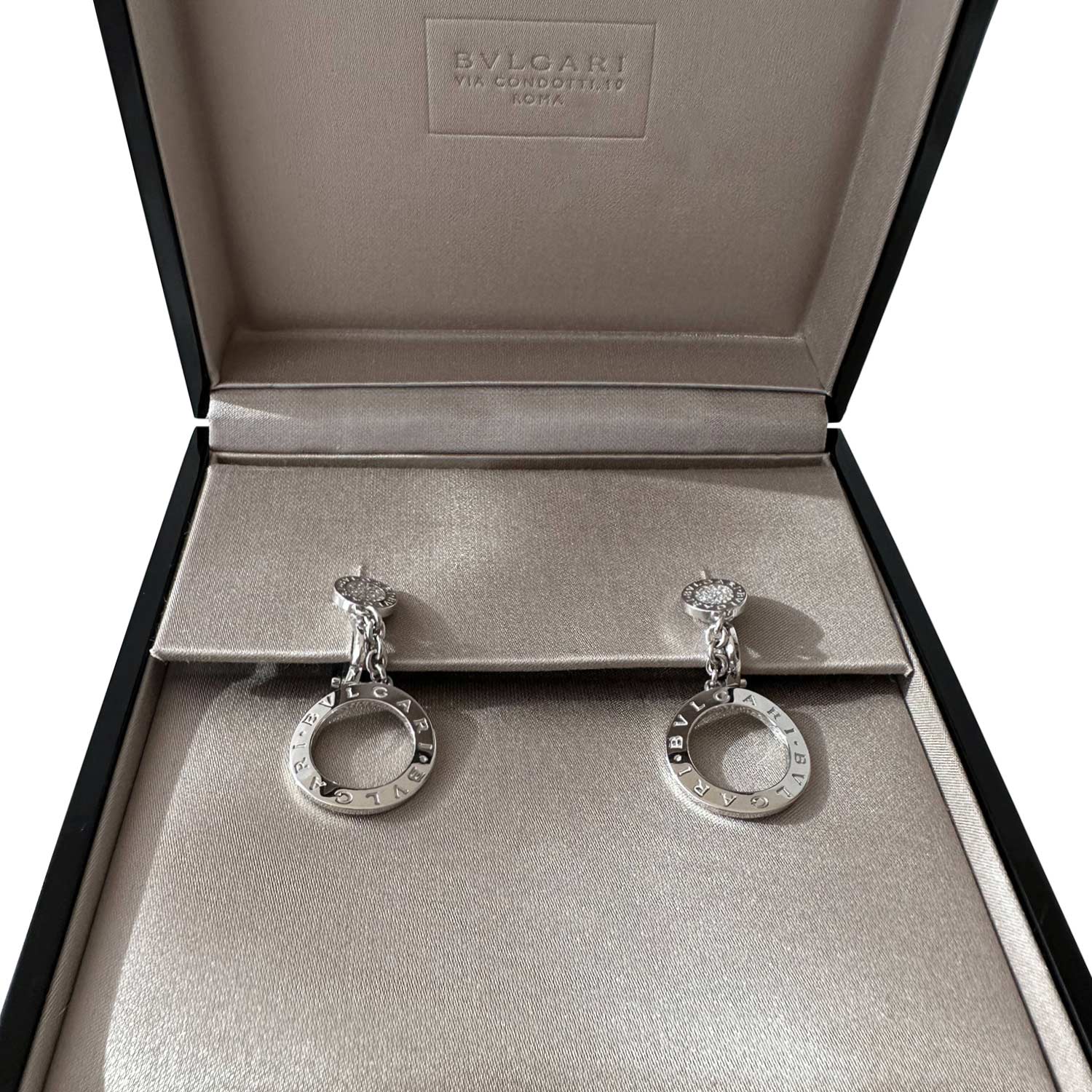 Bvlgari 18K Diamond Bvlgari Bvlgari Circle Drop Earrings