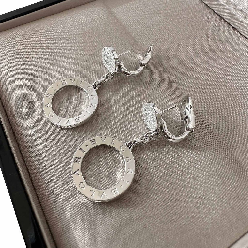 Bvlgari 18K Diamond Bvlgari Bvlgari Circle Drop Earrings
