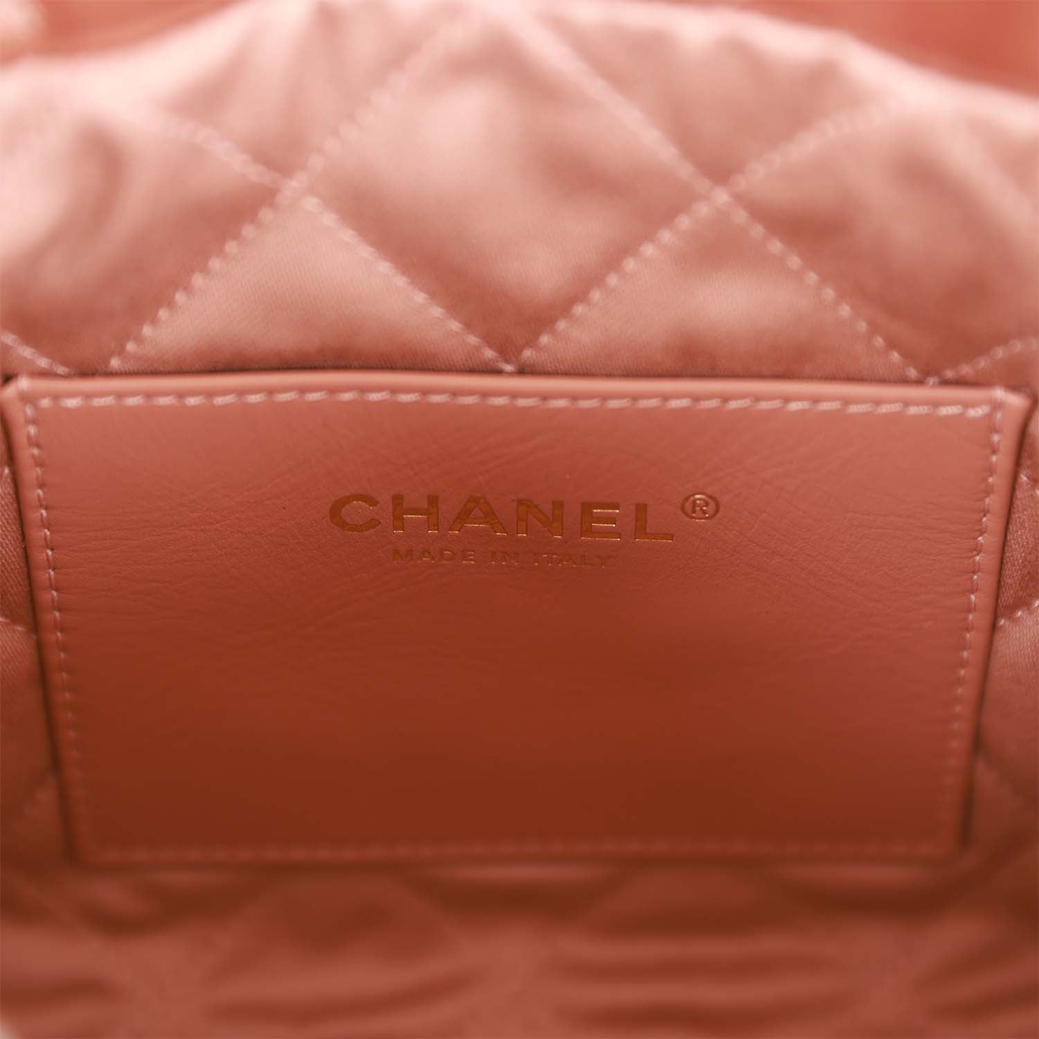 Chanel Mini 22 Bag Rose Gold Iridescent Calfskin Rose Gold Hardware