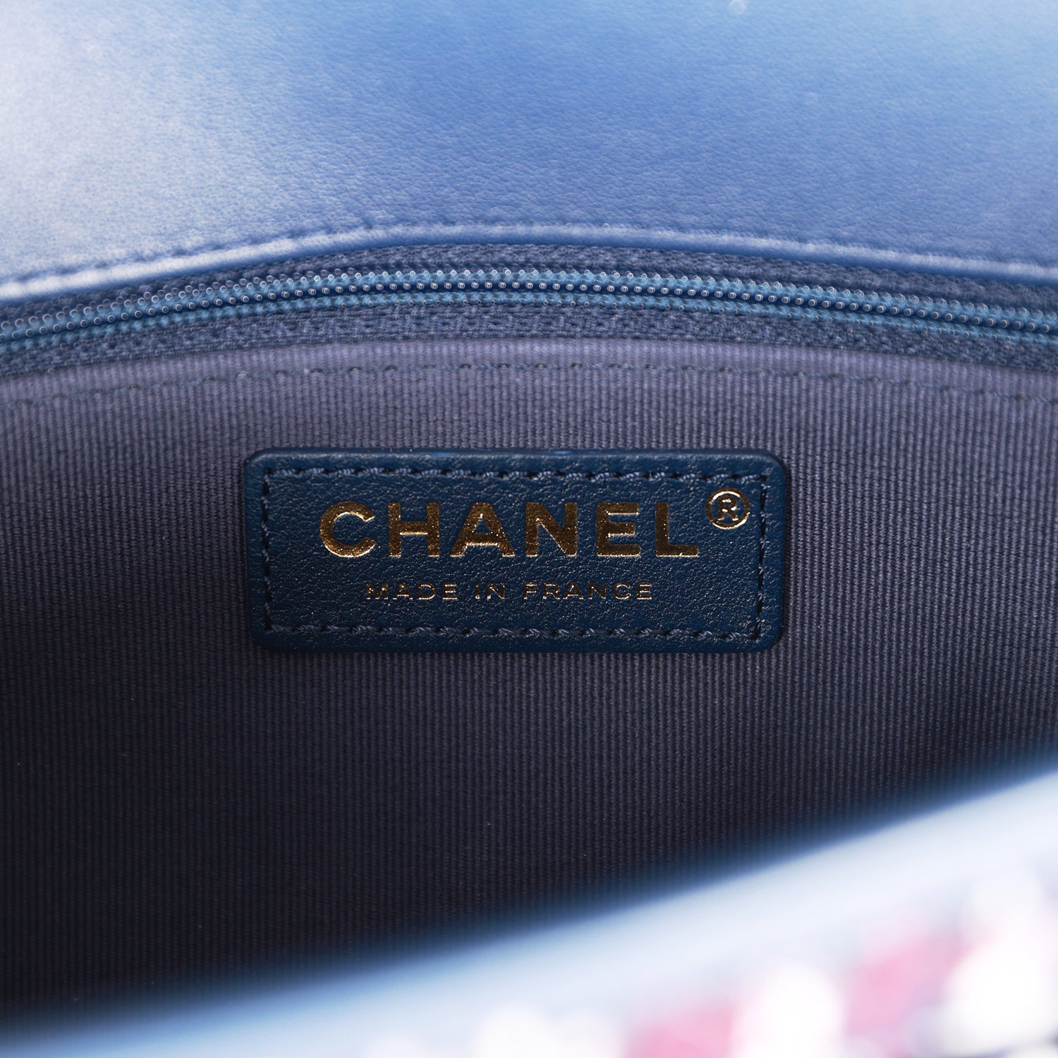 Pre-owned Chanel Medium School Memory Flap Bag with Top Handle Navy Multicolor Tweed Aged Gold Hardware