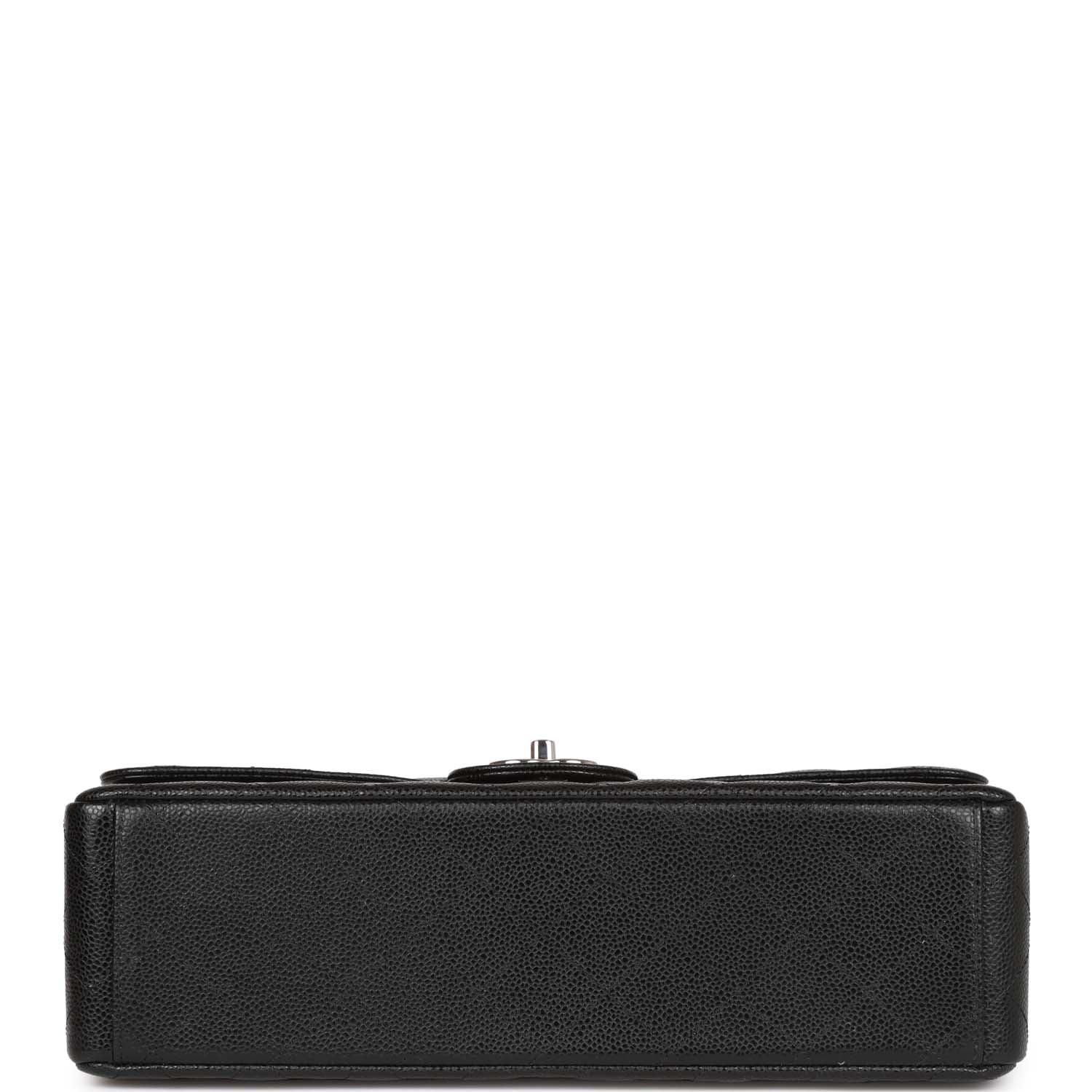 Chanel Maxi Classic Double Flap Bag Black Quilted Caviar Silver Hardware