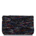 Chanel Medium Classic Double Flap Bag Navy Tweed Black Hardware