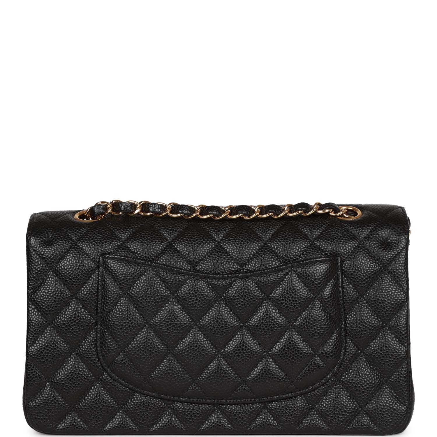 Chanel Medium Classic Double Flap Bag Black Caviar Gold Hardware