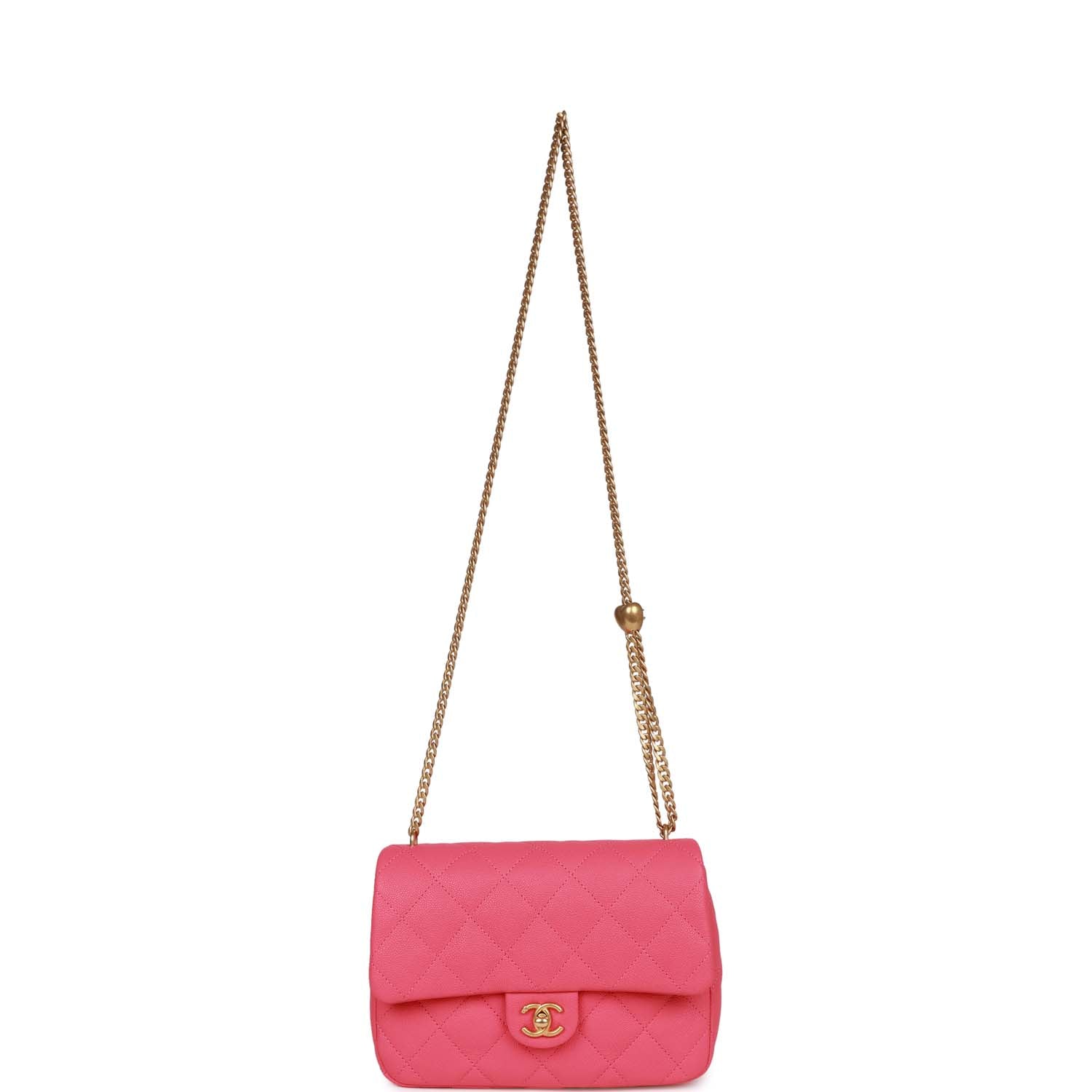 Chanel Medium Sweetheart Crush Flap Bag Pink Caviar Antique Gold Hardware