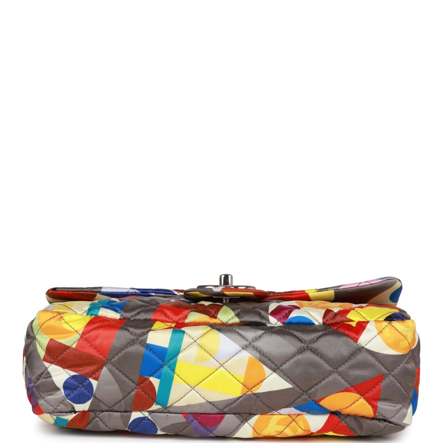 Pre-owned Chanel Medium Flap Bag Coco Color Multicolor Nylon Silver Hardware
