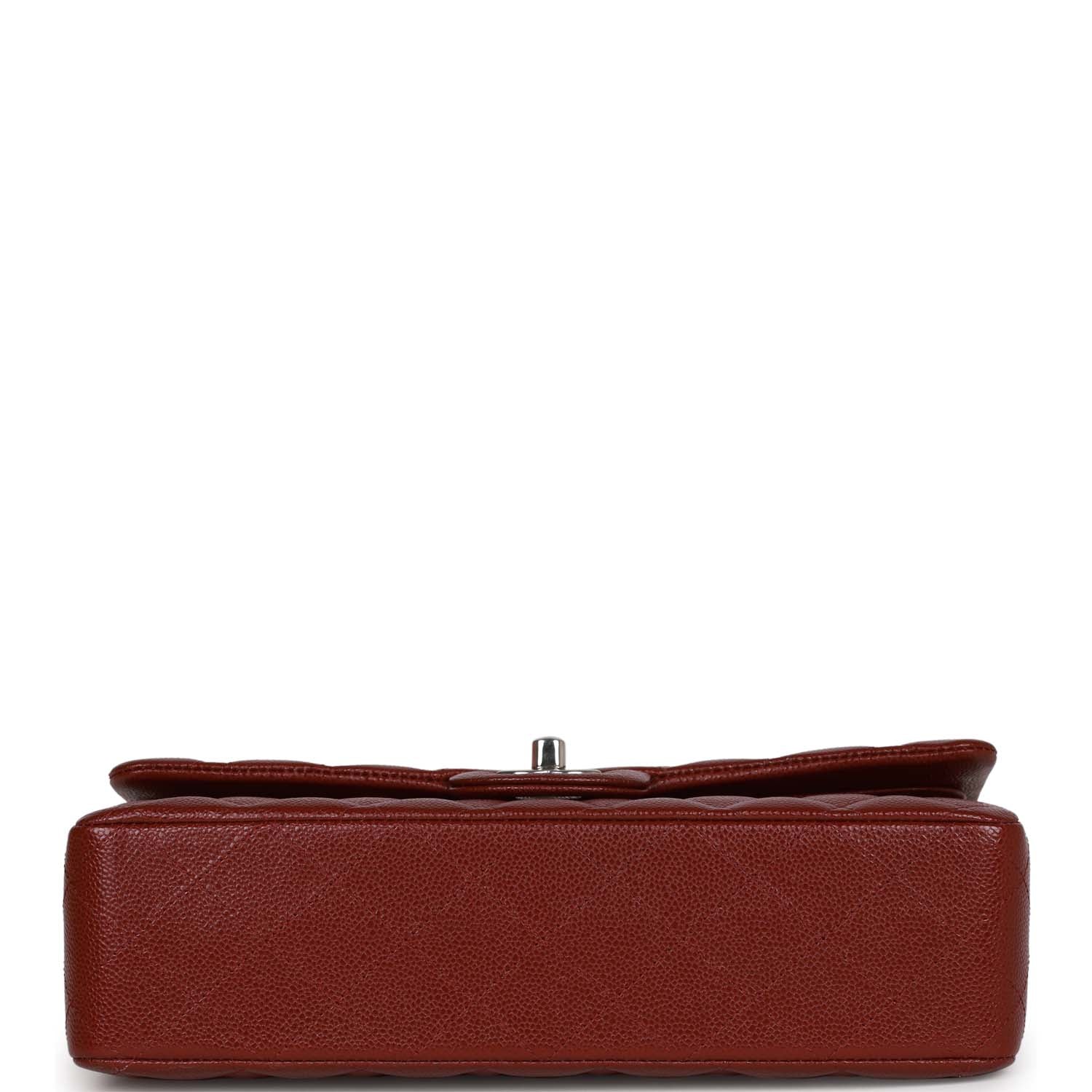 Chanel Medium Classic Double Flap Bag Burgundy Caviar Silver Hardware
