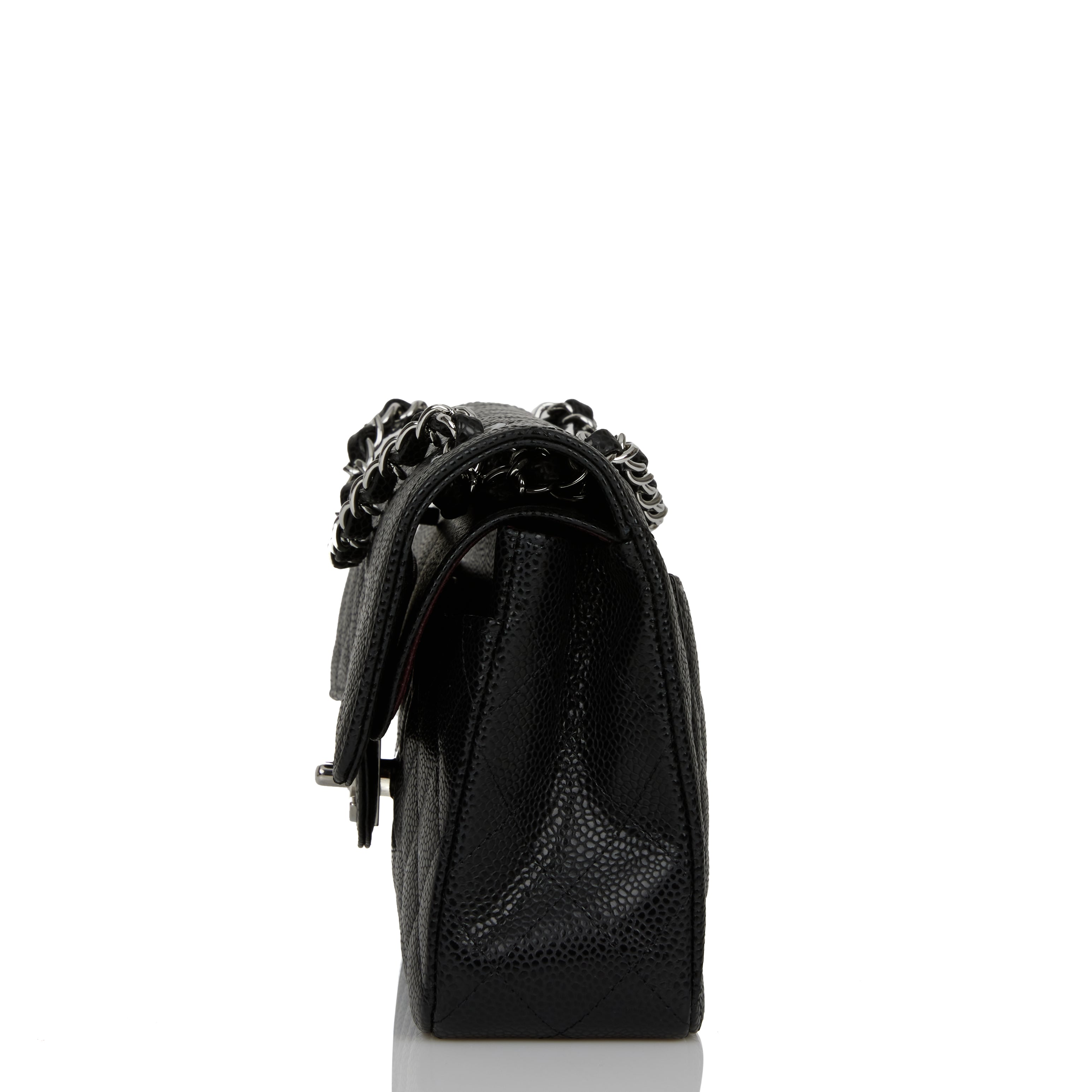 Chanel Small Classic Double Flap Black Caviar Silver Hardware