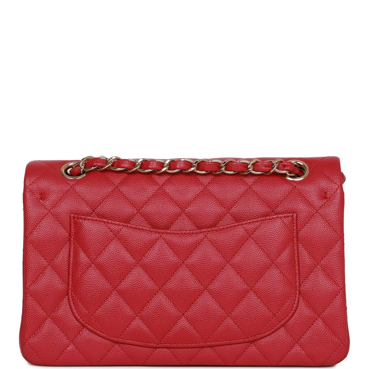Chanel Small Classic Double Flap Dark Pink Caviar Light Gold Hardware