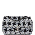 Chanel Mini Rectangular Flap Bag Blue Tweed Silver Hardware