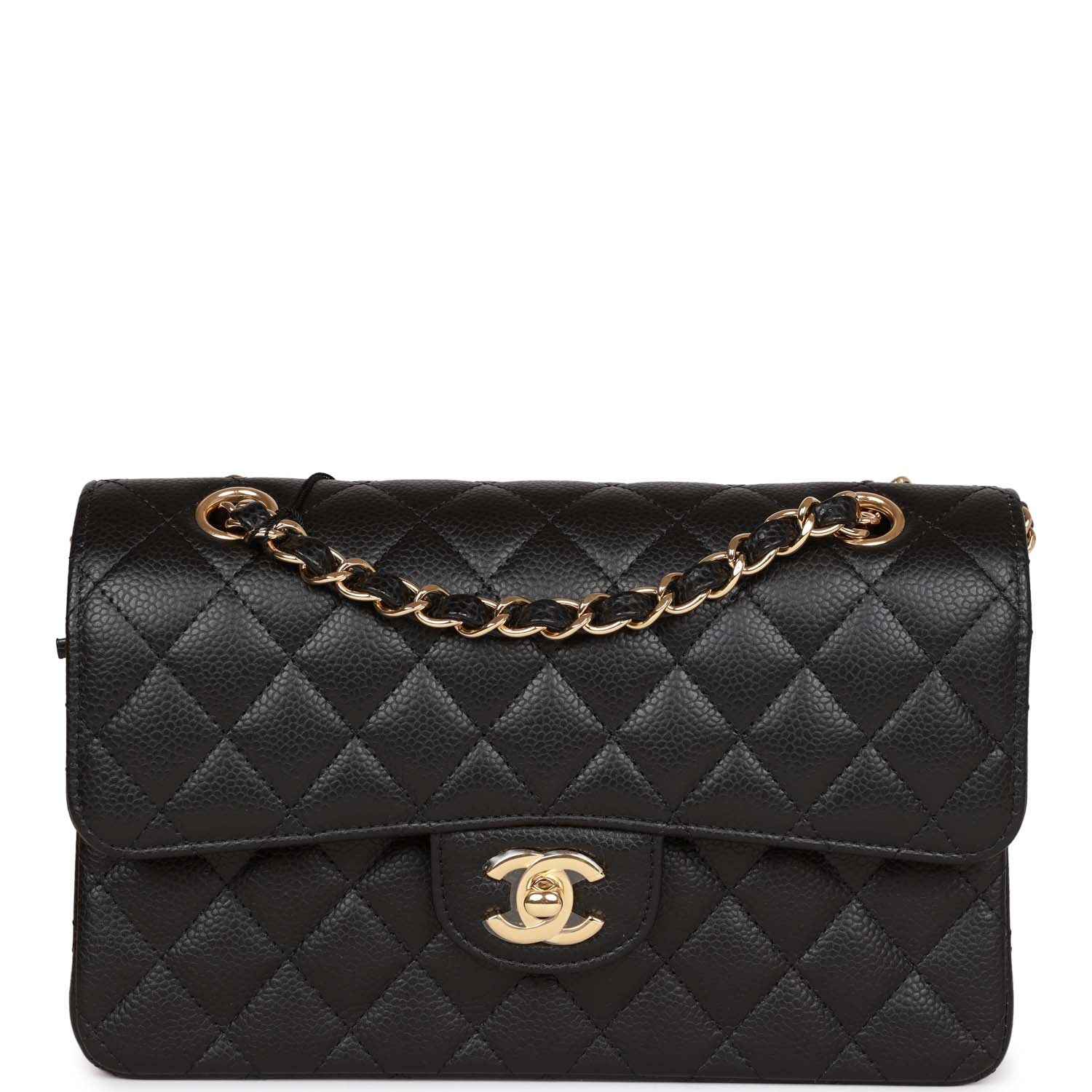 Chanel Small Classic Double Flap Black Caviar Gold Hardware