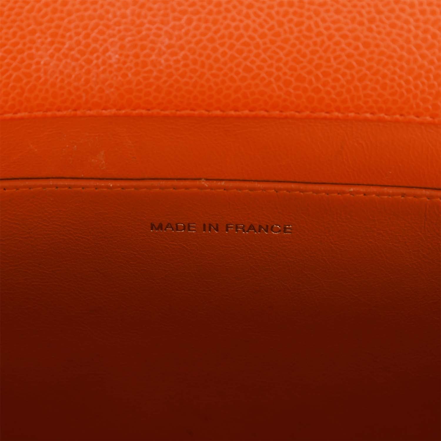 Vintage Chanel Grand CC Timeless Tote Bag Orange Caviar Gold Hardware
