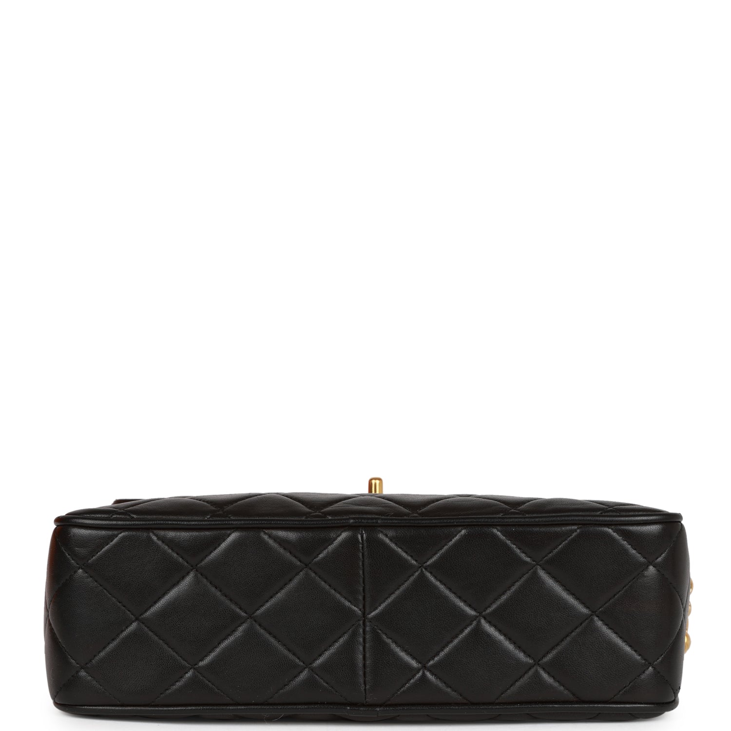 Vintage Chanel Small Diana Fringe Camera Bag Black Lambskin Gold Hardware
