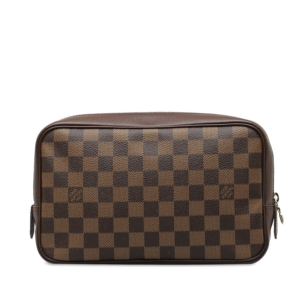 Brown Louis Vuitton Damier Ebene Trousse Toilette 25 Pouch
