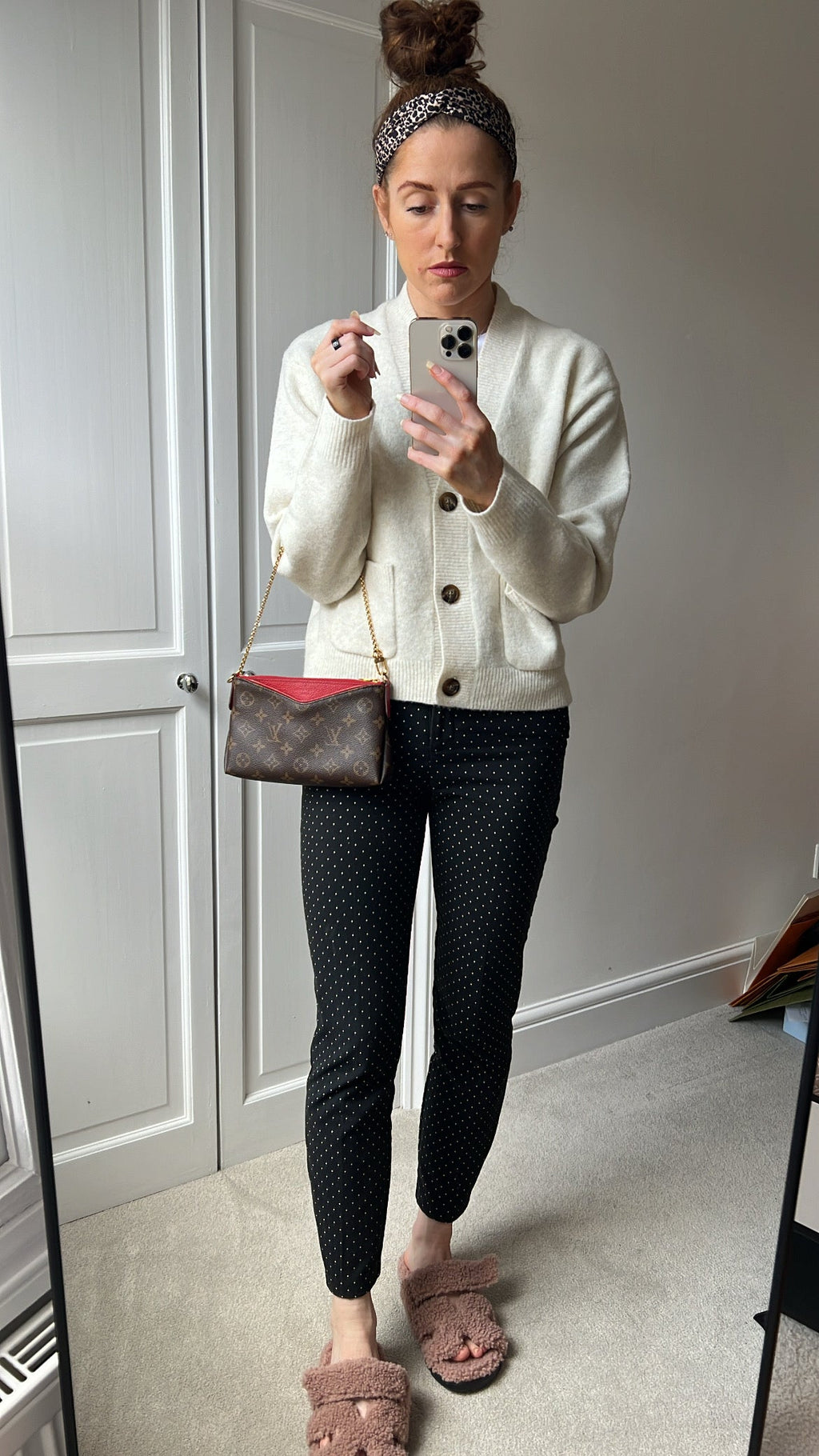 Louis Vuitton Red and Monogram Pallas Pochette