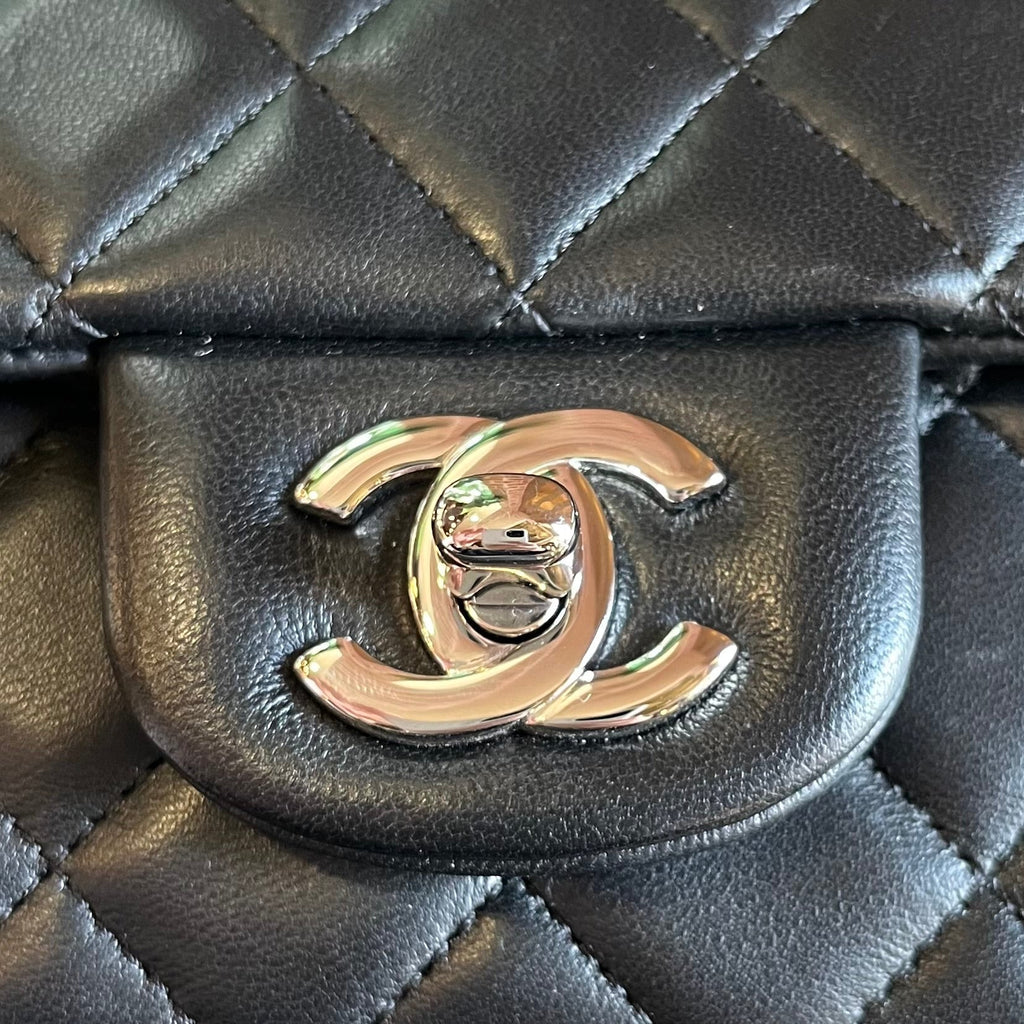CHANEL Rectangular Mini Classic Black Lambskin Flap Shoulder Bag