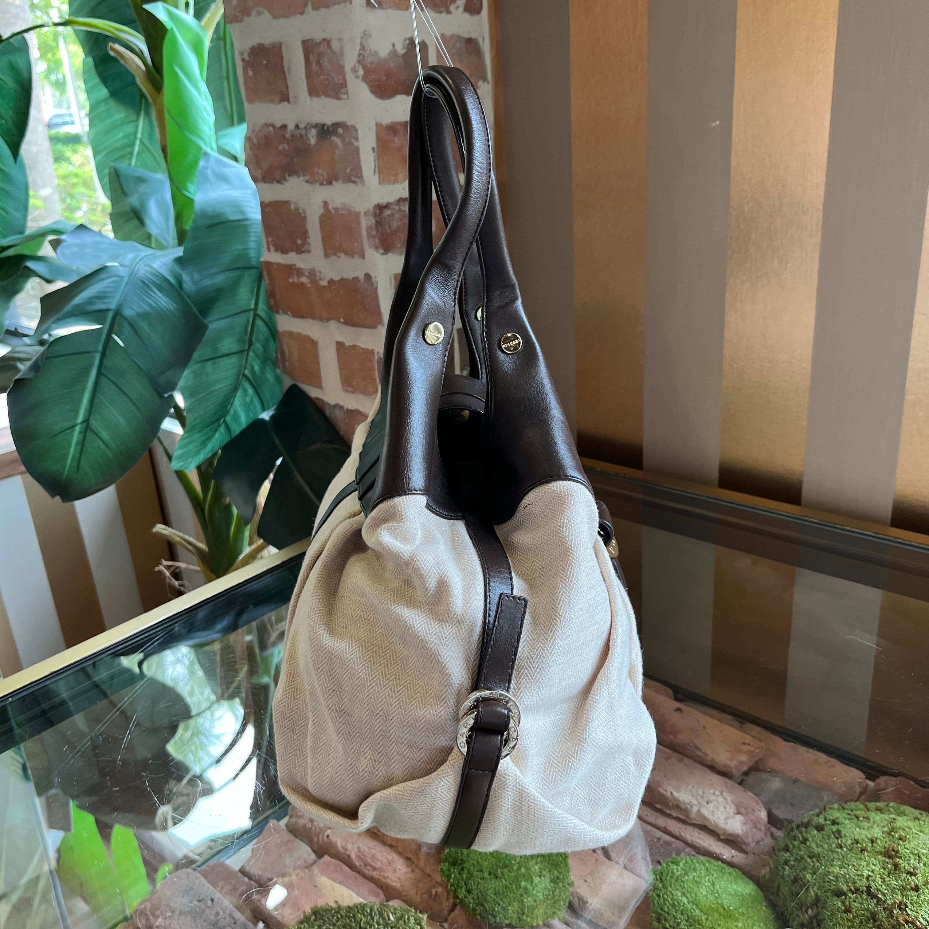 BLVGARI Linen Leather Hobo TS4035
