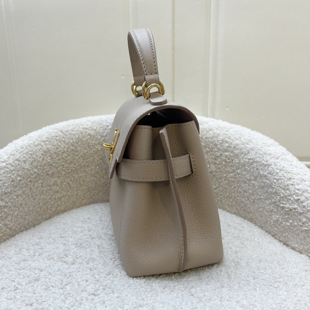 Lv Lockme Ever Mini in Greige Grained Calfkin and LGHW