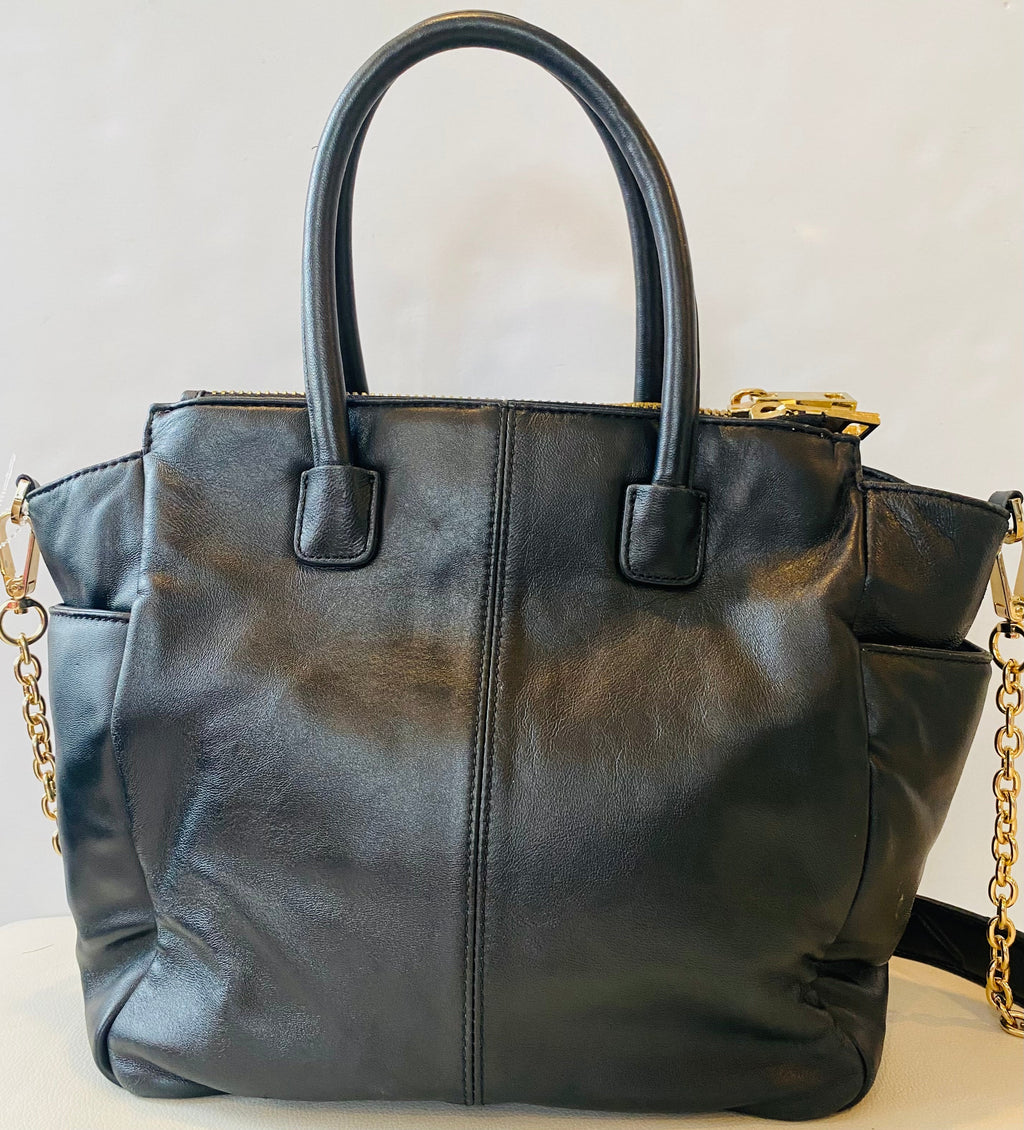 VIA SPIGA Black Leather Shoulder Bag/ Crossbody