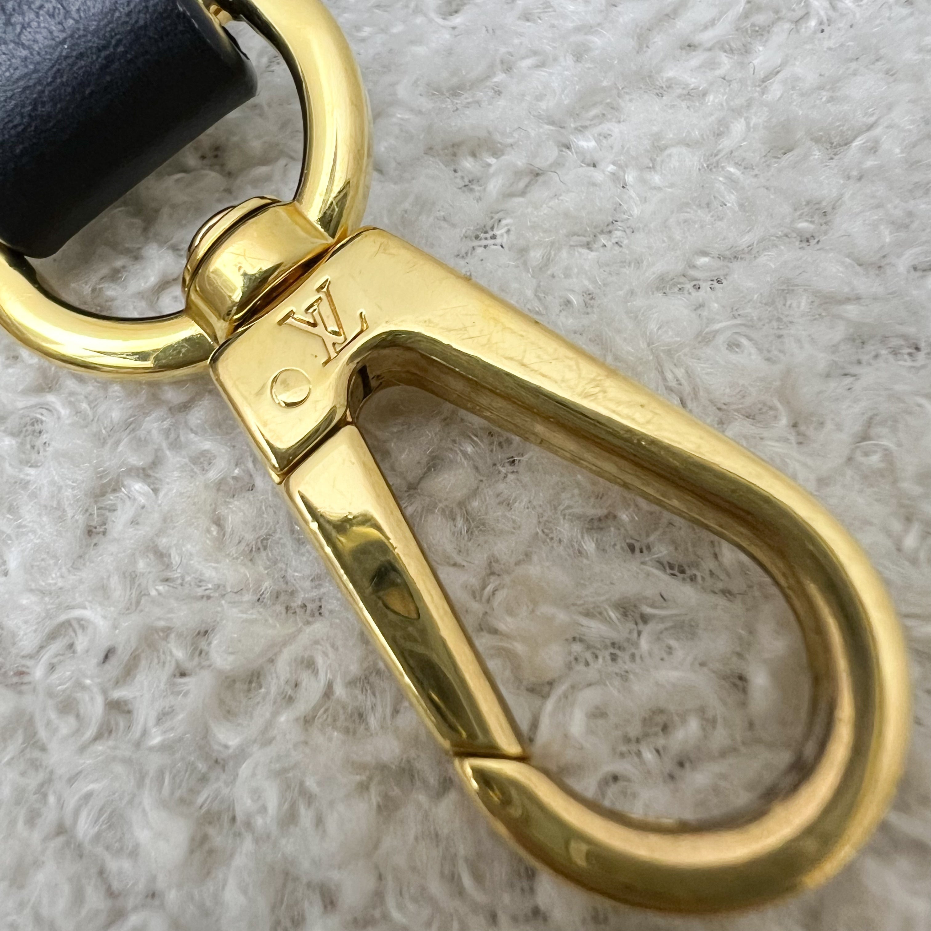 LV Over The Moon Bag in Black Bubblegram Calfskin and GHW with Canvas Strap and Chain Strap
